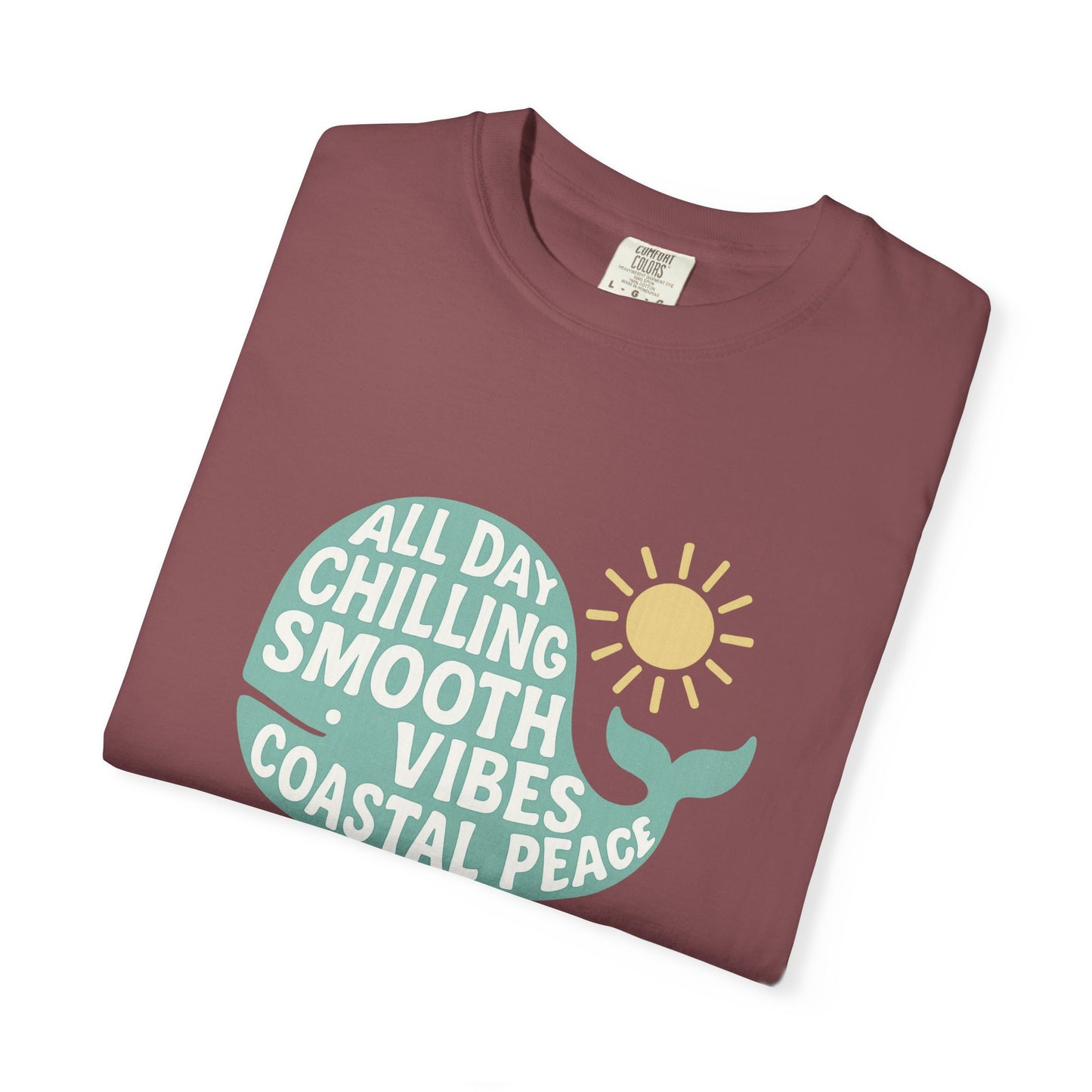 Coastal Vibes Whale T-shirt - All Day Chill, Smooth Vibes, Perfect for Beach Days, Casual Wear, Gift for Ocean Lovers