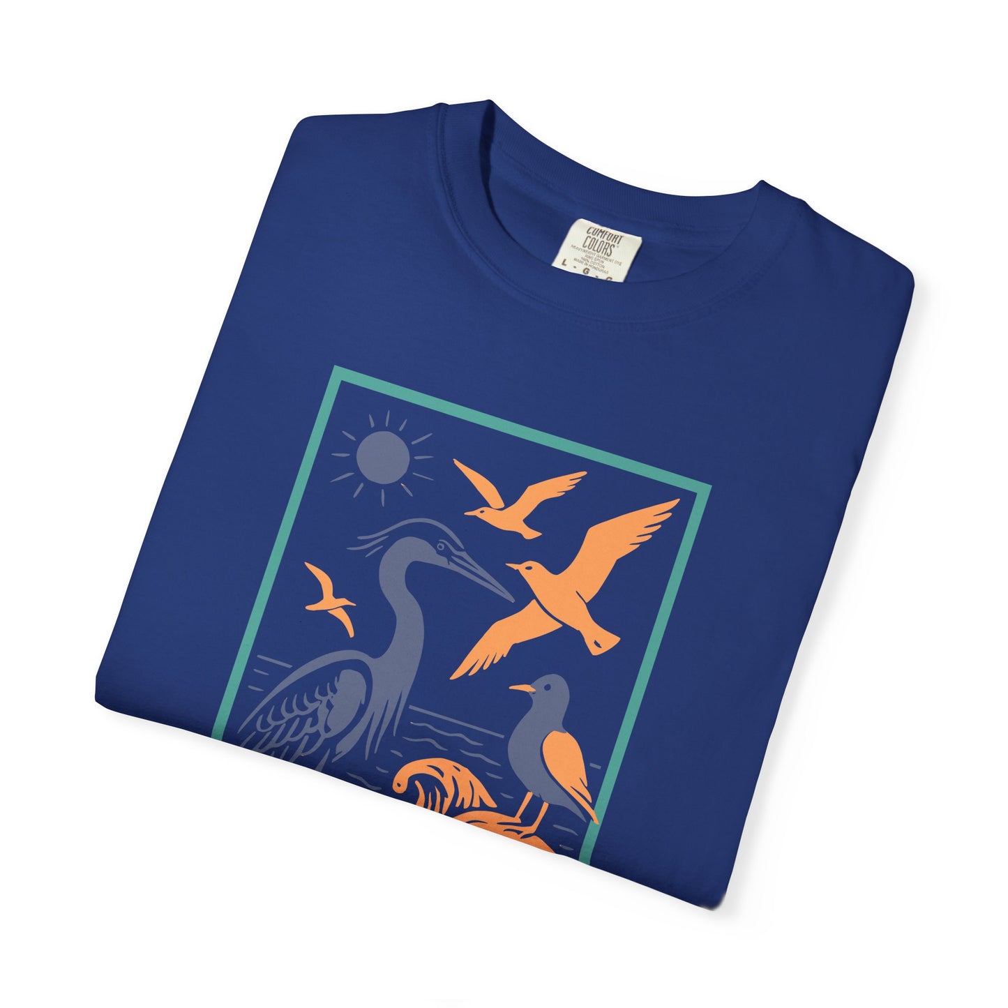 Serene Nature Graphic Tee | Casual Summer T-Shirt, Beachwear, Bird Lover Gift, Eco-Friendly Apparel, Nature Lover Top