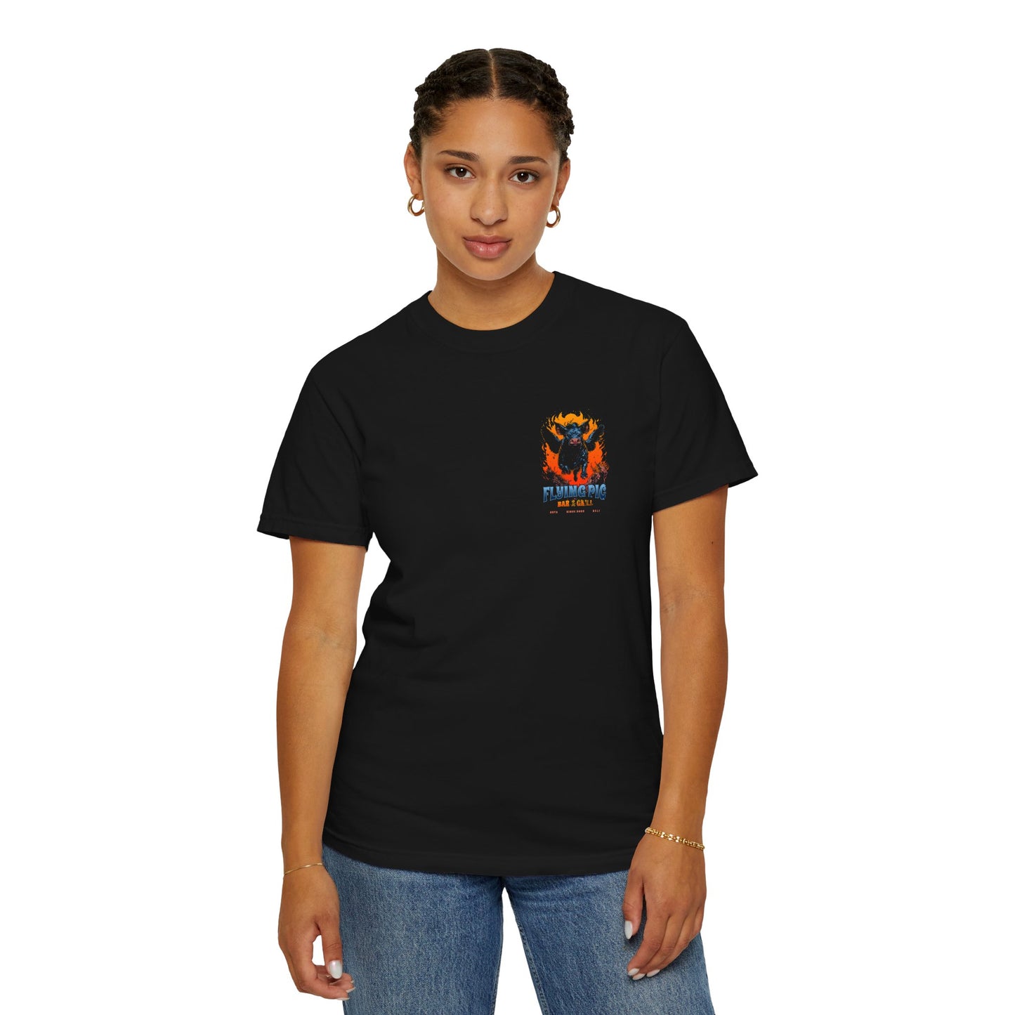 Flying Pig Graphic Tee - Unisex Garment-Dyed T-shirt, Fun Apparel, Casual Wear, Unique Gift, Summer Fashion, Festival Shirt