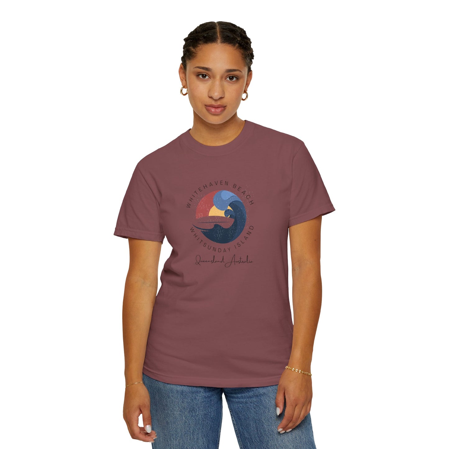 Beach Vibes Garment-Dyed T-shirt, Boho Tee, Unisex Beachwear, Summer Fashion, Gift for Ocean Lovers
