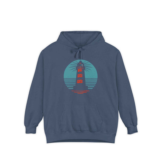 Coastal Lighthouse Pullover , Garment-Dyed Unisex Hoodie