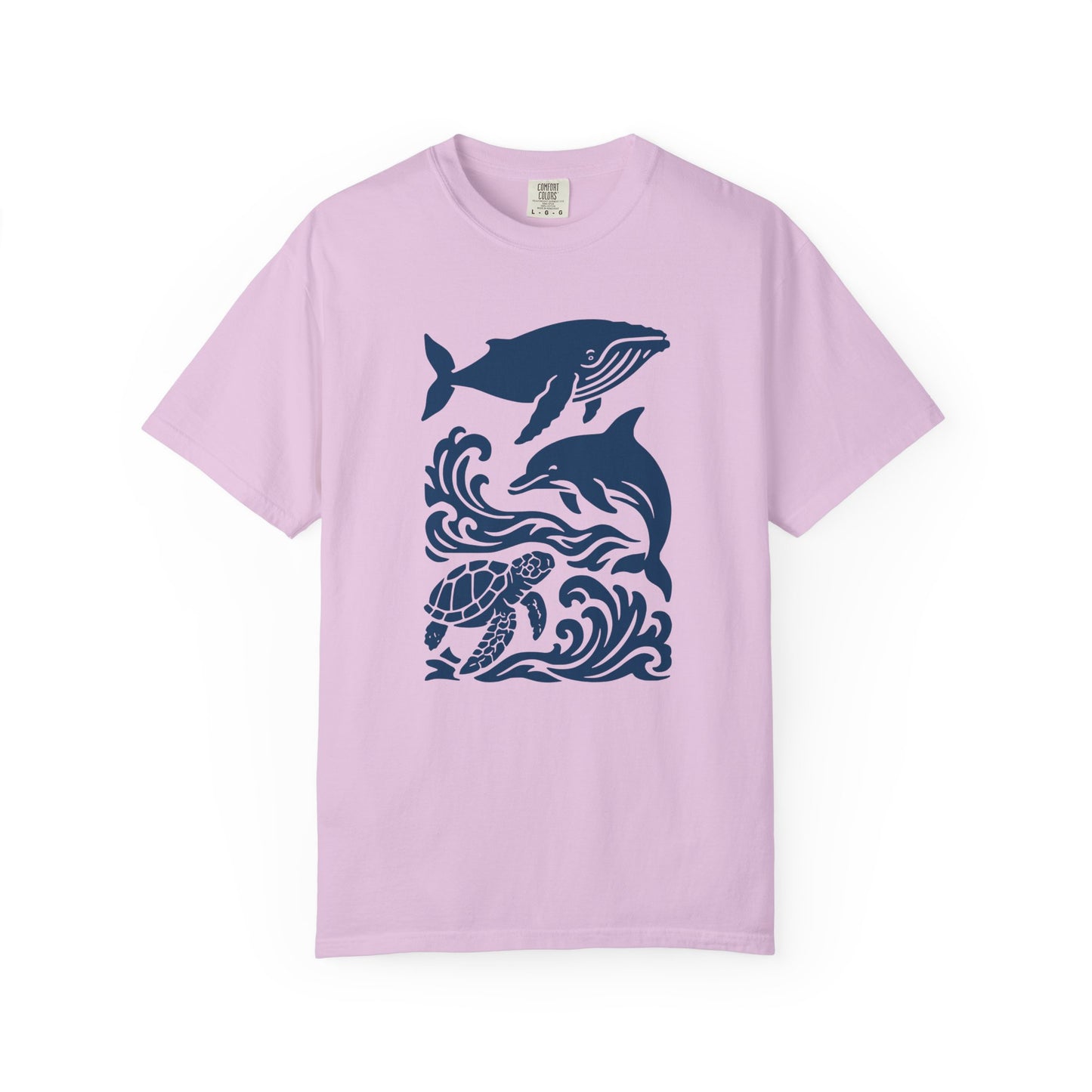 Ocean Life Garment-Dyed T-Shirt - Perfect for Beach Lovers, Marine Wildlife Enthusiasts, Summer Outings, Gifts for Nature Lovers