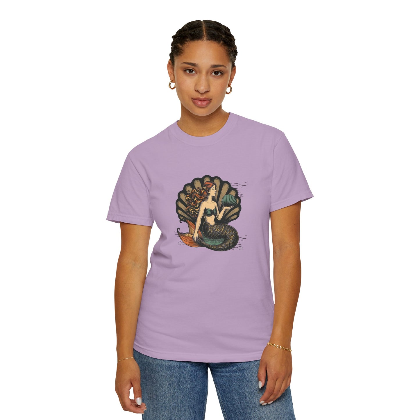 Mermaid T-Shirt, Summer Tee, Gift for Beach Lovers, Vintage Style, Unisex Casual Wear, Ocean Vibe Clothing, Eco-Friendly Fashion