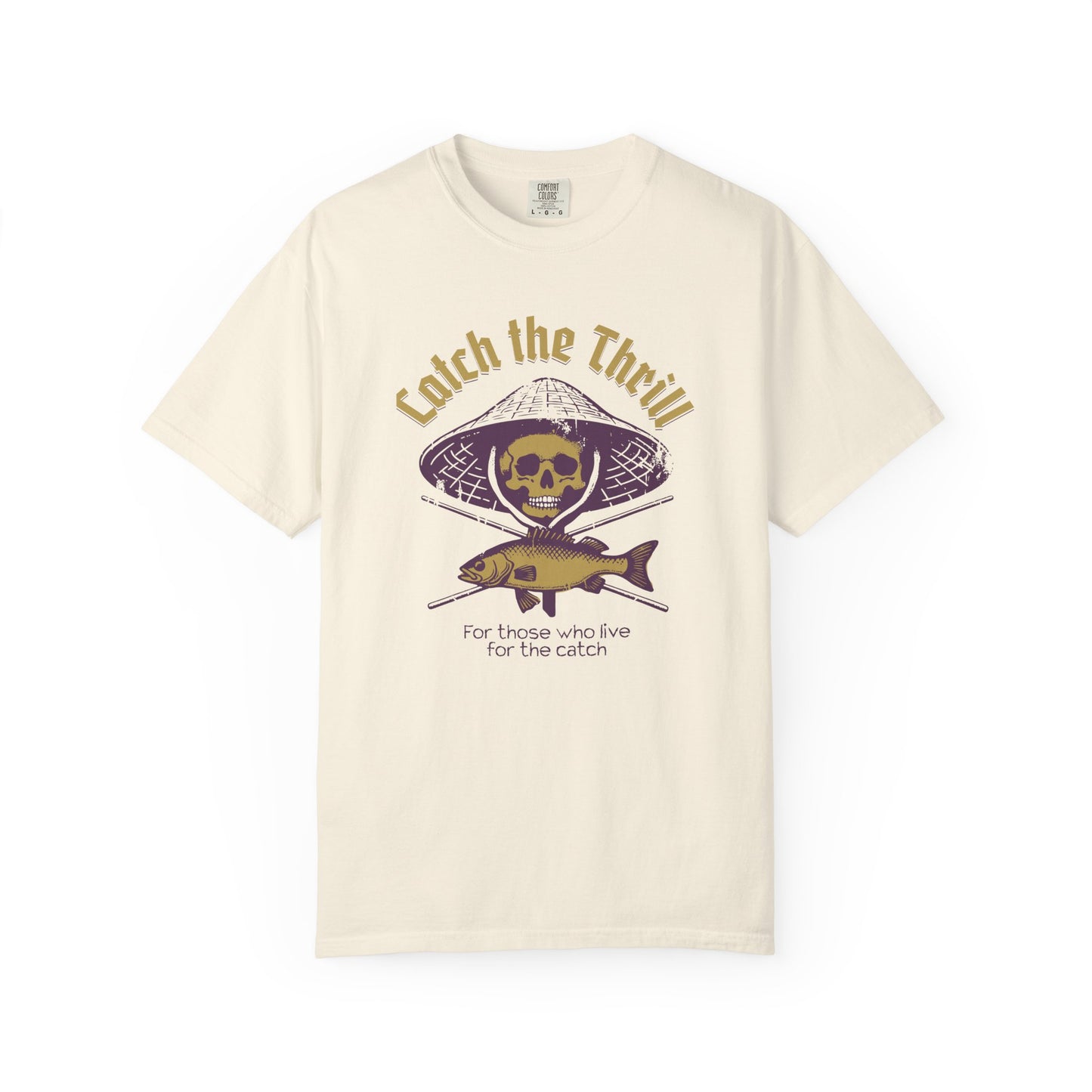 Catch the Thrill T-Shirt, Mens Fishing Tee, Skull Design Shirt, Outdoor Adventure Apparel, Gift for Anglers