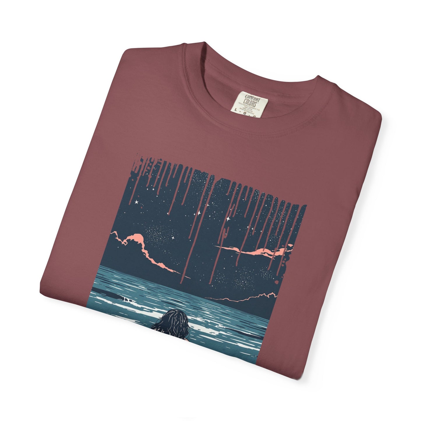 Sad Beach Scene T-shirt - Perfect for Nature Lovers, Summer Outings, Gifts for Friends, Relaxation Tees, Beach Vacation Wear