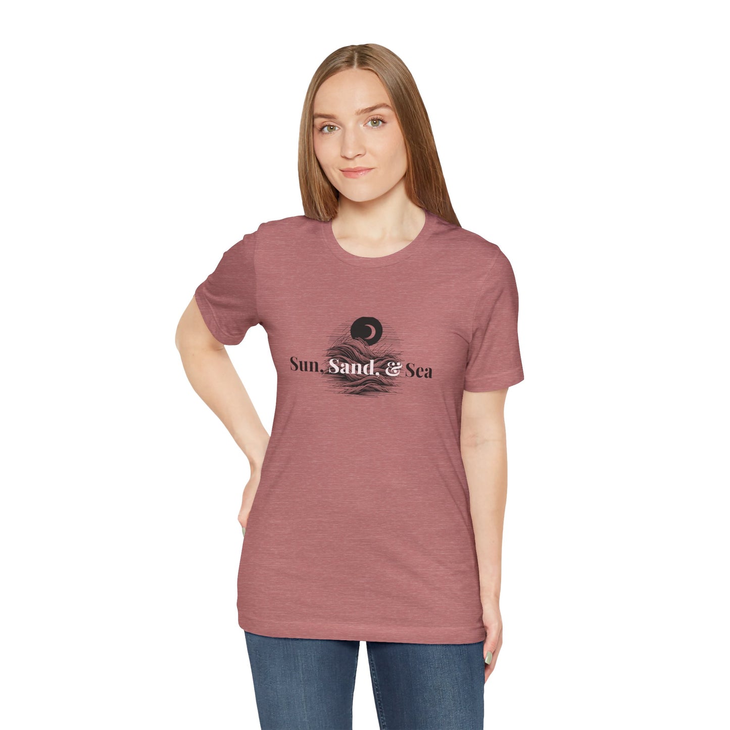 Sun Sand Sea Unisex Casual Summer Tee Shirt, Beachwear, Gift for Travelers, Vacation Outfit, Relaxed Style, Trending Store, Cool T-Shirt