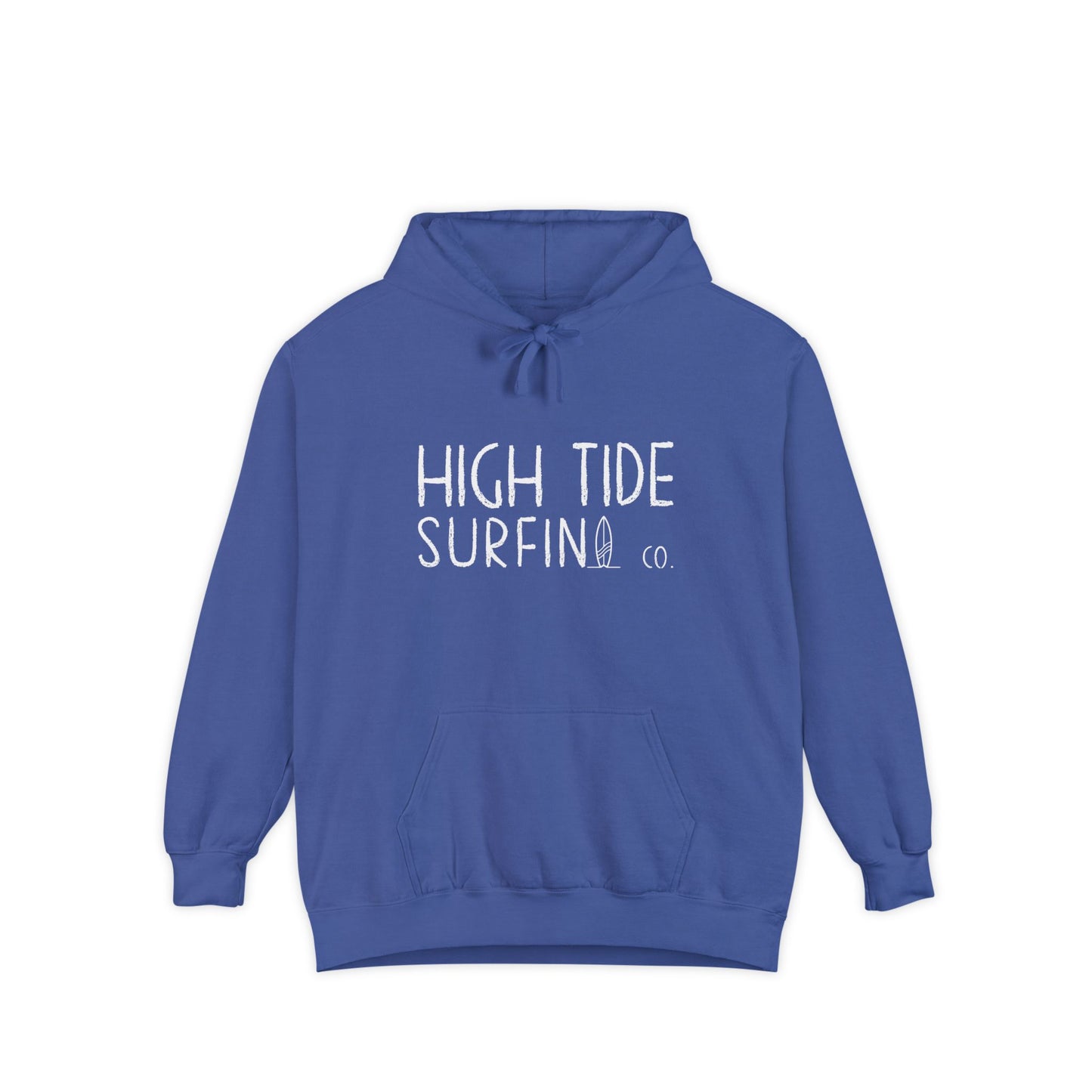 High Tide Surfing Co. Garment-Dyed Hoodie, Casual Beachwear, Warm Winter Style
