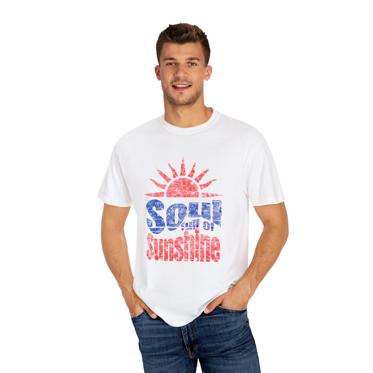 Soul of Sunshine Unisex Garment-Dyed T-shirt | Inspirational Tee, Summer Vibes, Casual Wear, Gift for Her/Him