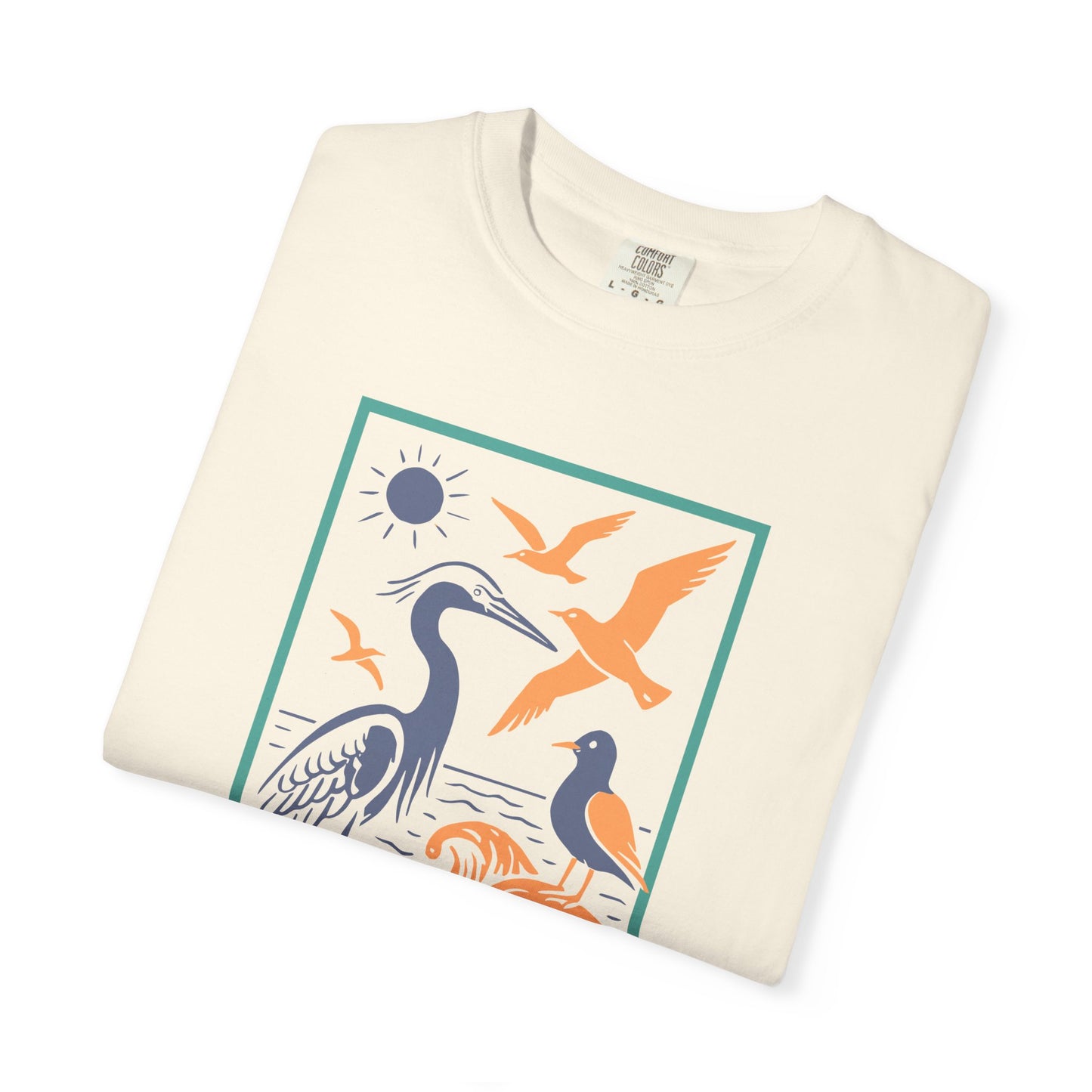 Serene Nature Graphic Tee | Casual Summer T-Shirt, Beachwear, Bird Lover Gift, Eco-Friendly Apparel, Nature Lover Top