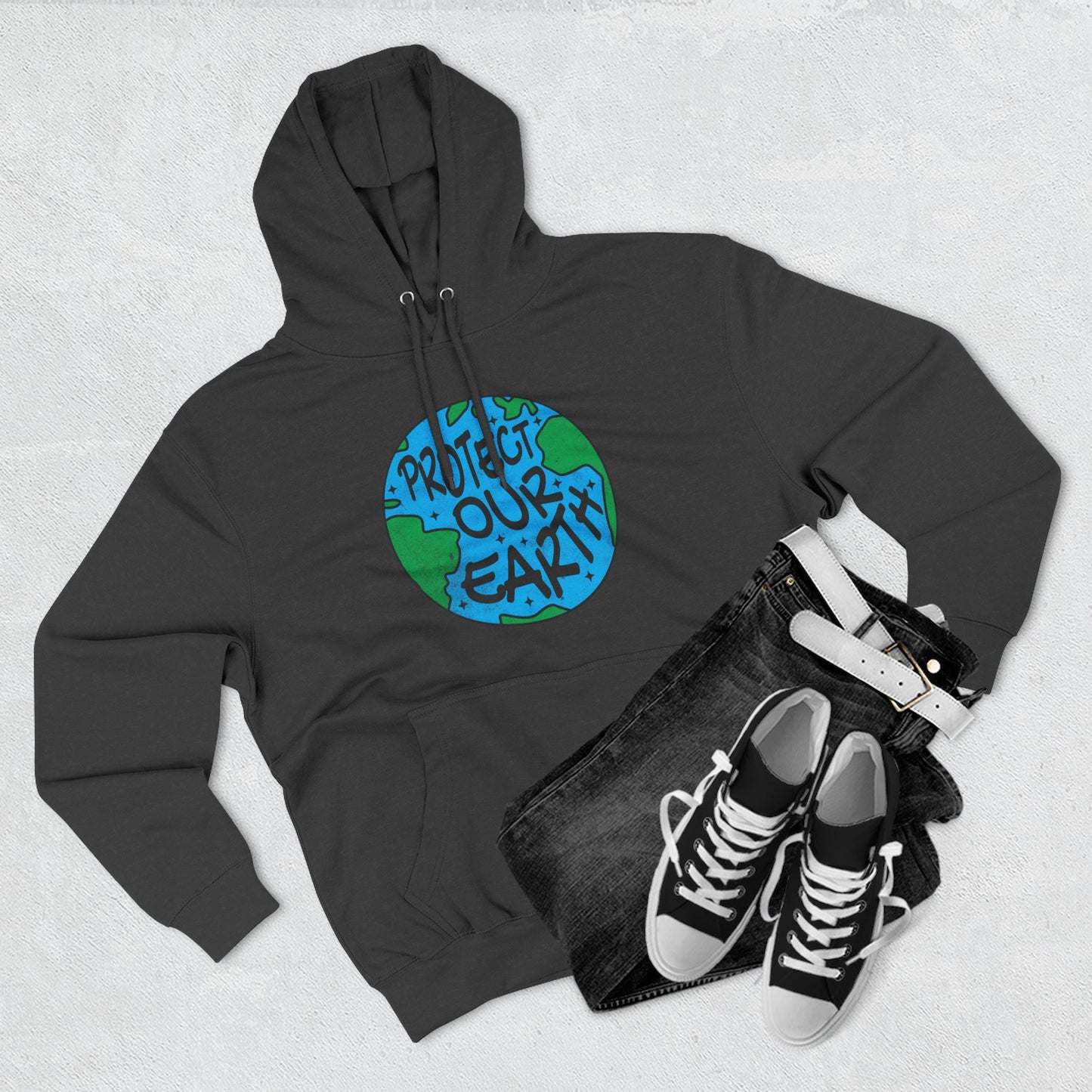 Earth Day Fleece Hoodie, Eco-Friendly Sweatshirt, Sustainable Fashion, Protect Our Earth, Gift for Nature Lovers