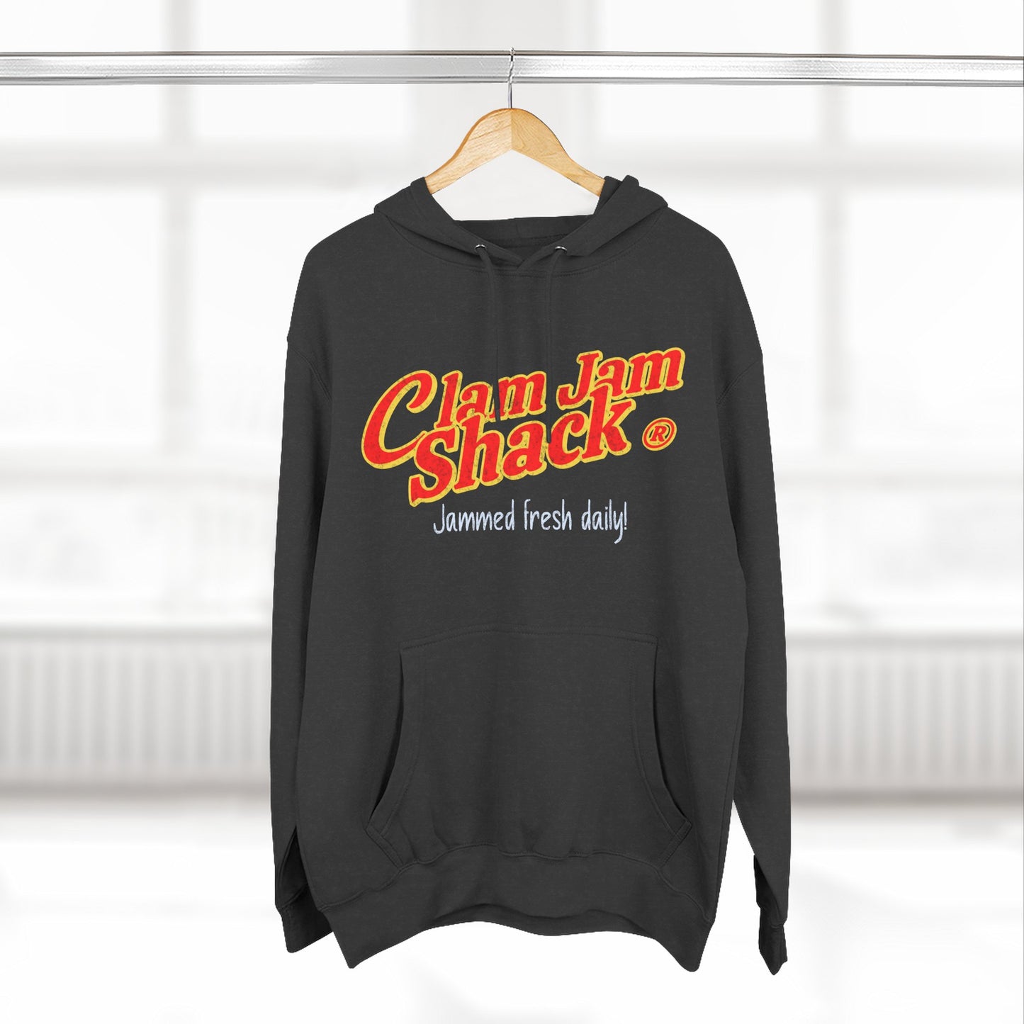 Clam Jam Shack Fleece Hoodie - Perfect for Casual Days, Ideal Gift for Clam Lovers, Versatile for All Seasons, Trendy Streetwear