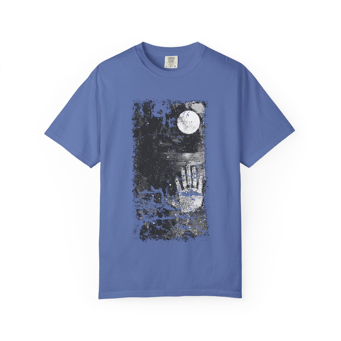 Moonlit dreary Beach Handprint Unisex T-Shirt | Soft Cotton Tee, Vintage Style, Casual Wear, Gift for Him/Her, Unique Fashion Statement