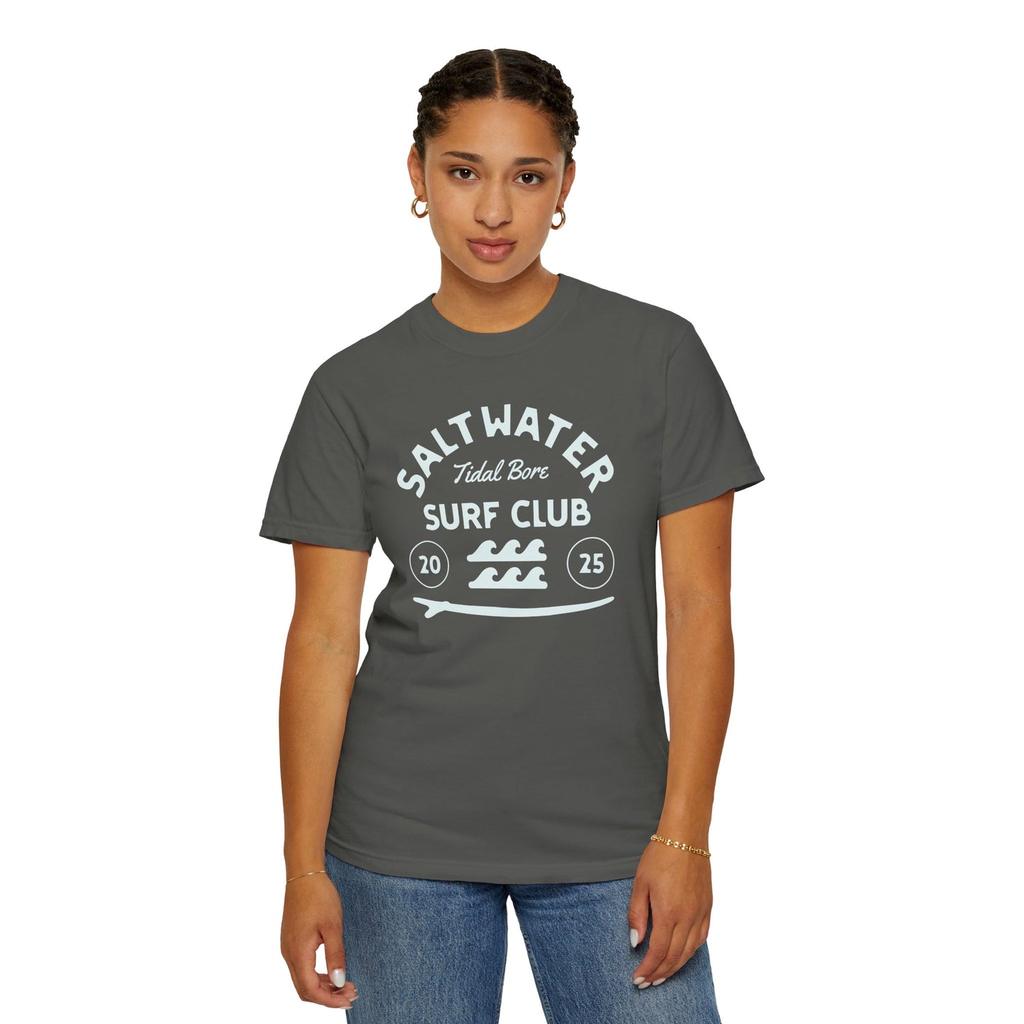 Surf Club Unisex T-Shirt, Eco-Friendly Tee, Beachwear, Casual Summer Apparel, Gift for Surfers, Coastal Vibe