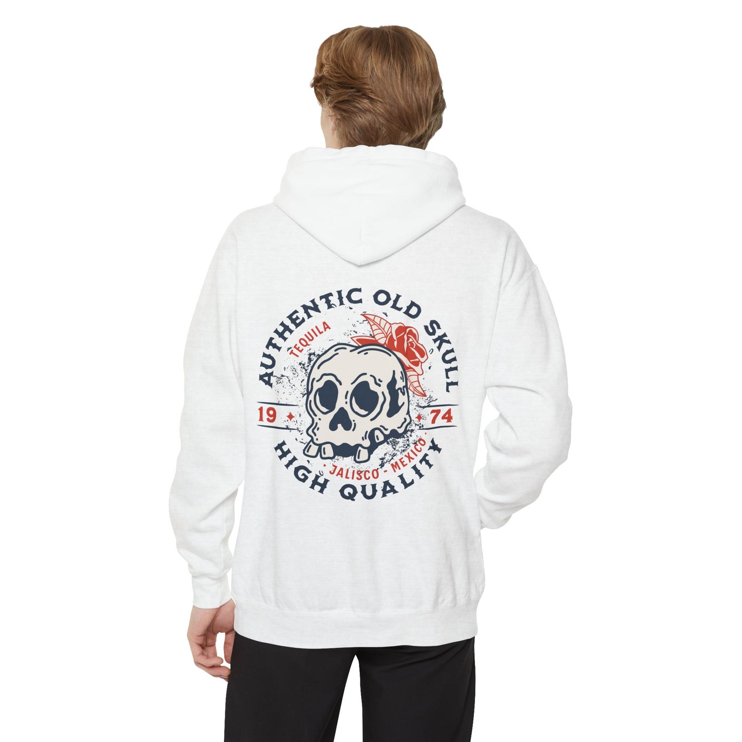 Skull Tequila Back Style Unisex Hoodie - Vintage Style, Comfortable, Ideal for Casual Outings, Gifts, Everyday Wear, Holiday Apparel