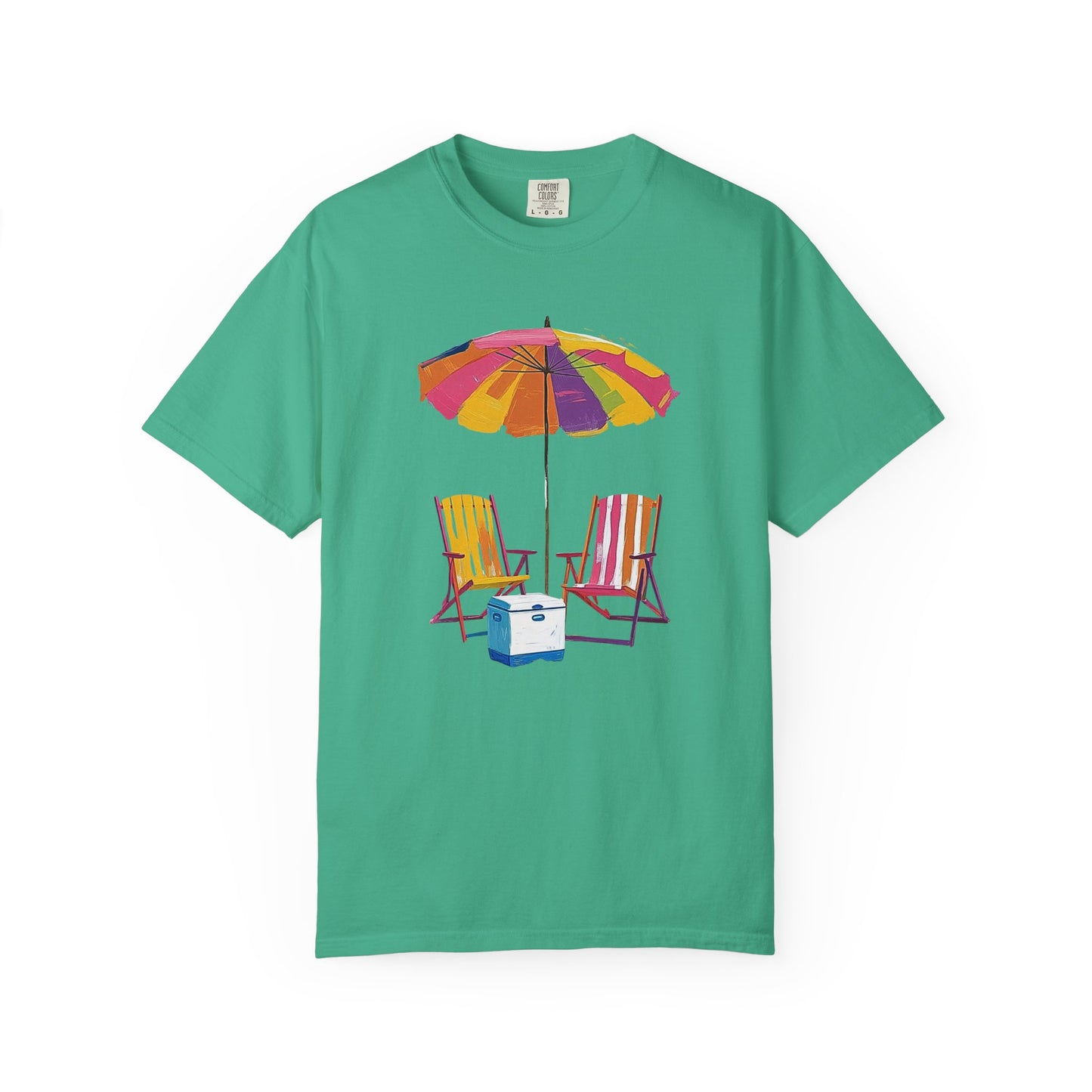 Beach Chairs Vibe T-Shirt, 100% Ring-Spun Garment-Dyed Cotton