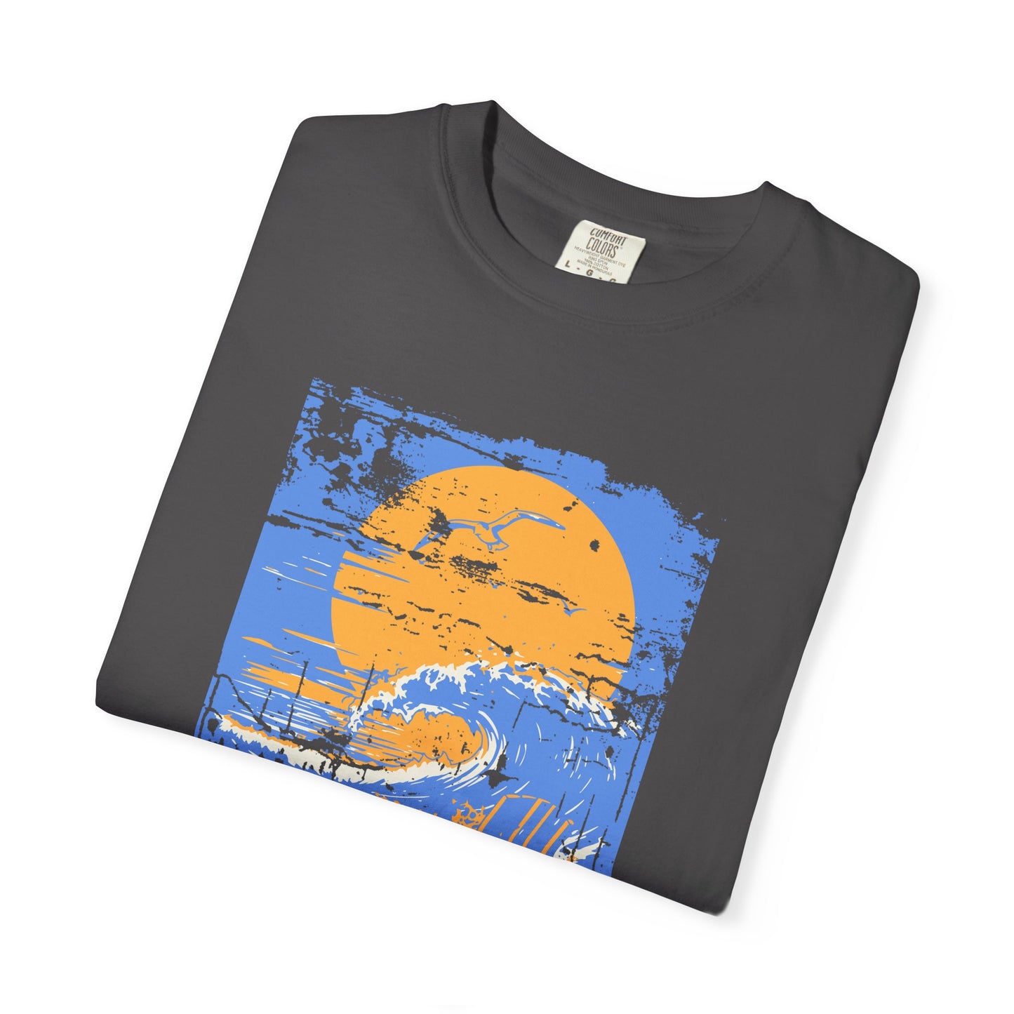 Storm Passes And Sunset Arrives Illustrated T-Shirt, 100% Ring-Spun Garment-Dyed Cotton