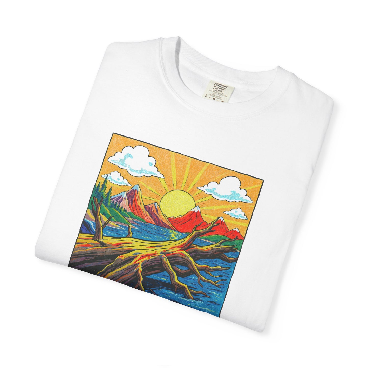 Driftwood Enters Sunset T-Shirt, 100% Ring-Spun Garment-Dyed Cotton