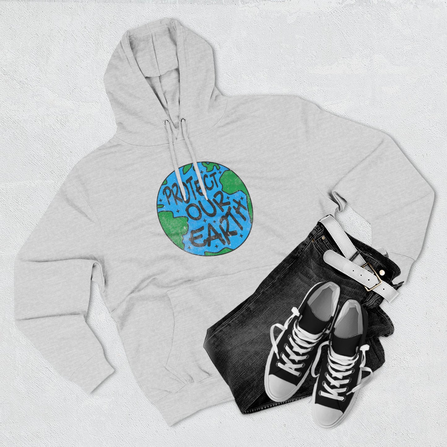 Earth Day Fleece Hoodie, Eco-Friendly Sweatshirt, Sustainable Fashion, Protect Our Earth, Gift for Nature Lovers