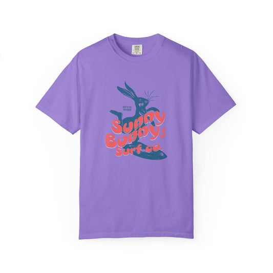 Playful Bunny Surfer, Garment-Dyed T-Shirt, Unisex