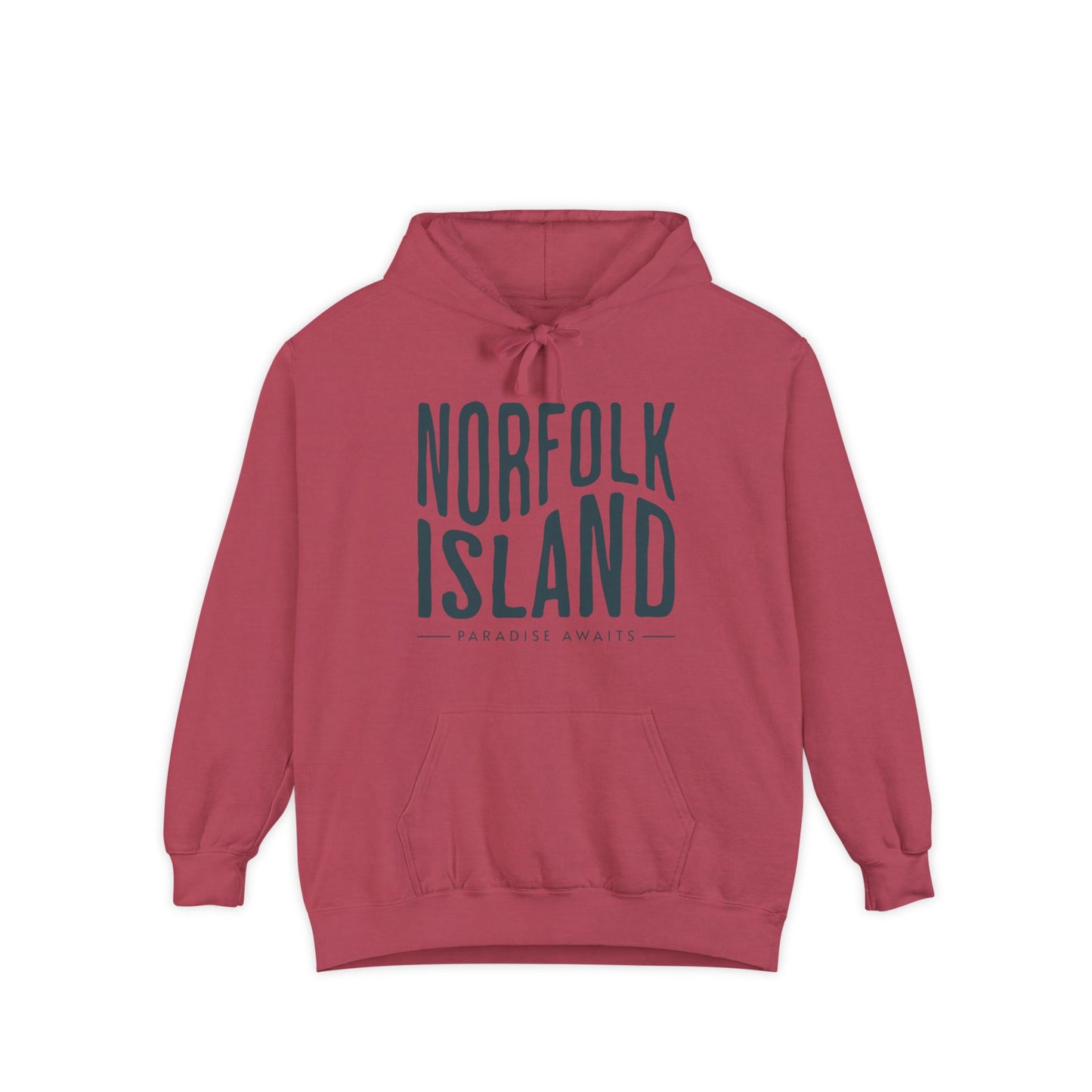 Norfolk Island Hoodie, Cozy Unisex Garment-Dyed Sweatshirt, Casual Beach Wear, Travel Gift, Summer Chill-out, Relaxed Street Style