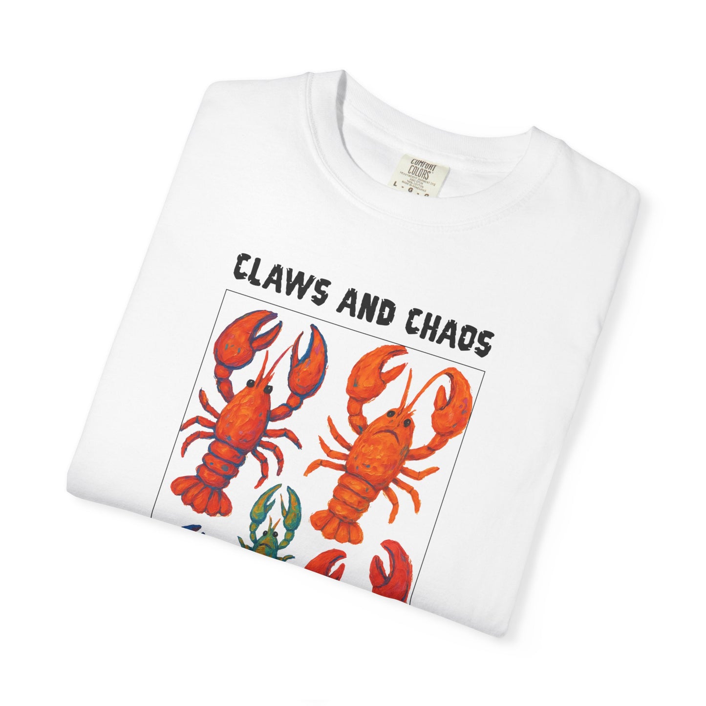 Maine Lobster Claws And Chaos Graphic T-shirt, 100% Ring-Spun Garment-Dyed Cotton