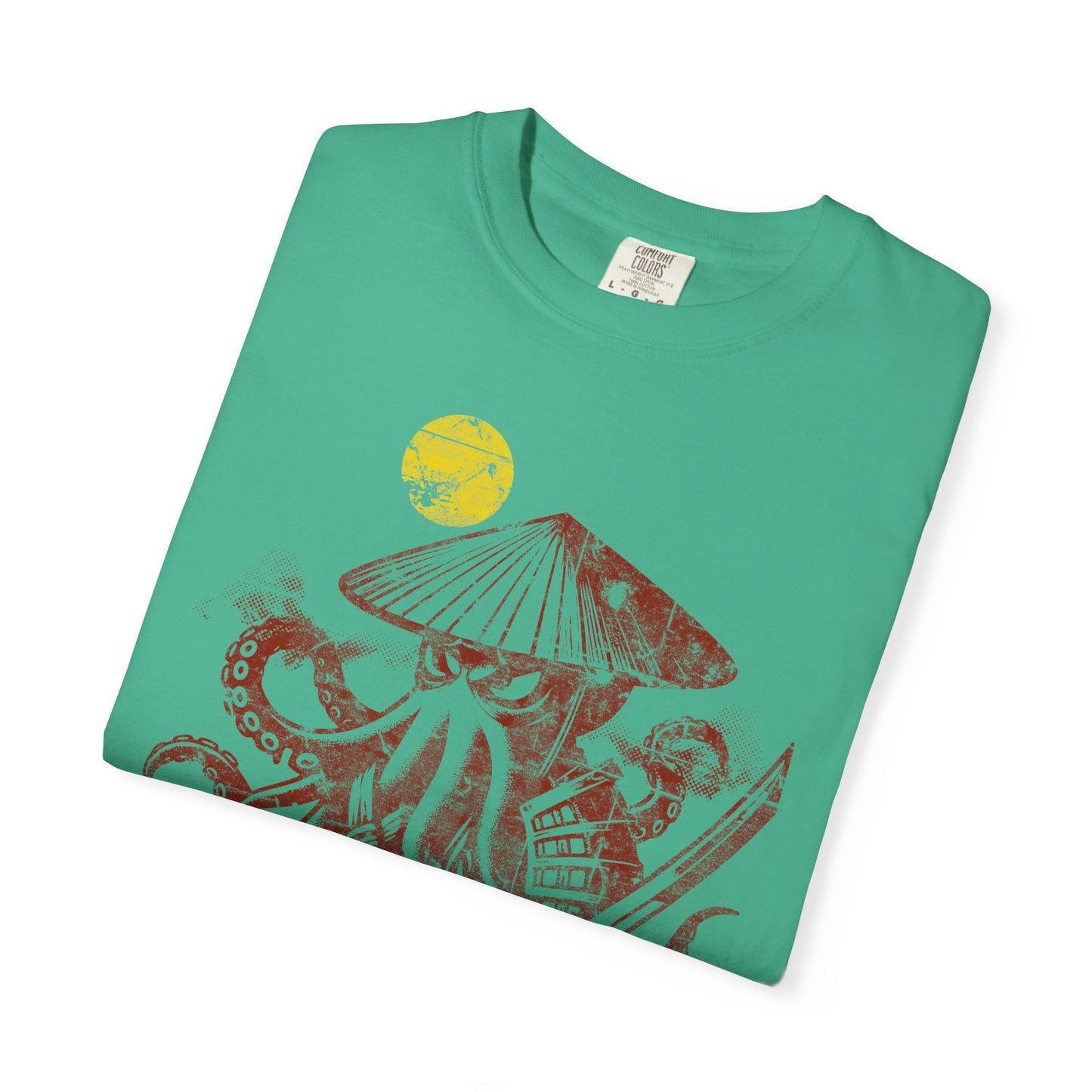 Faded Octopus Samurai T-shirt, Vintage Graphic Tee, Unisex Tee, Distressed Octopus Shirt, Unique Gift