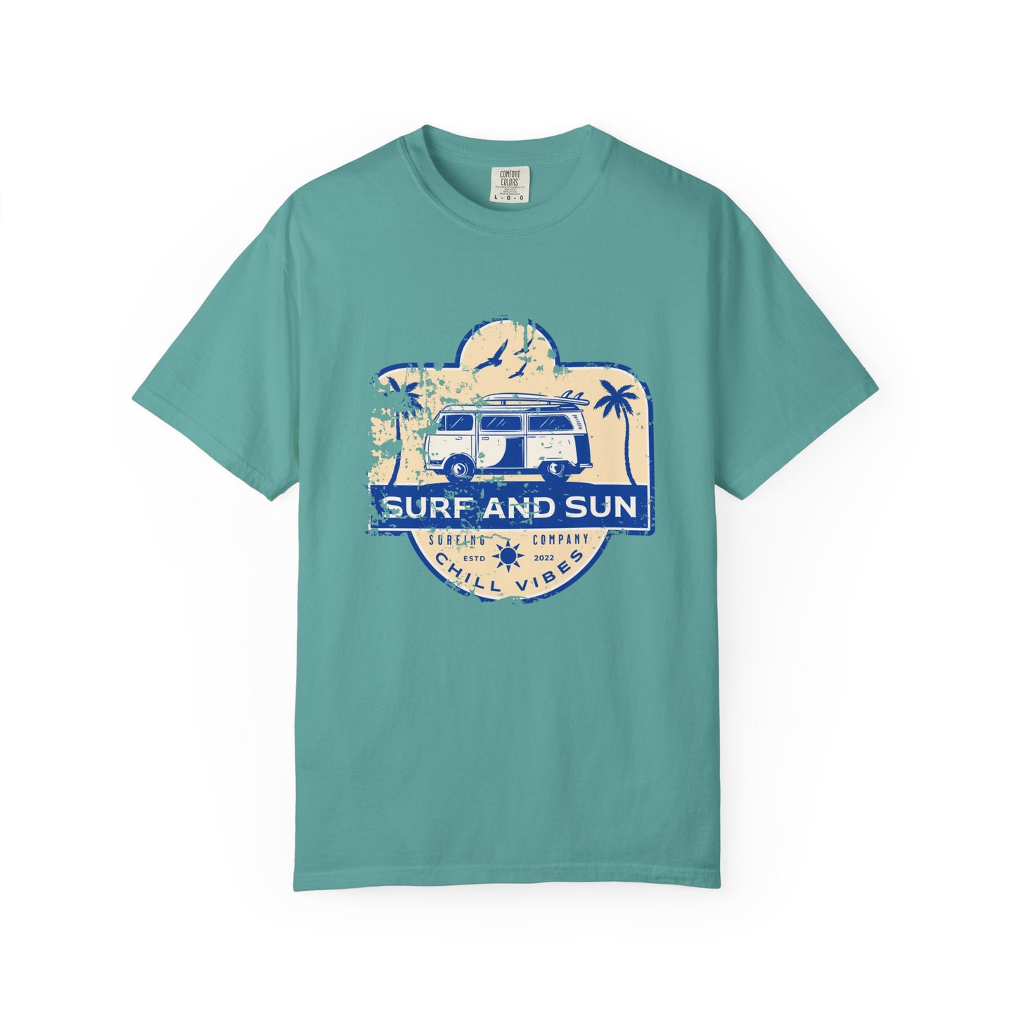 Chill Vibes Surf T-Shirt, Unisex Beach Tee, Casual Summer Shirt, Surf and Sun Apparel, Vacation Clothing, Gift for Surf Lovers