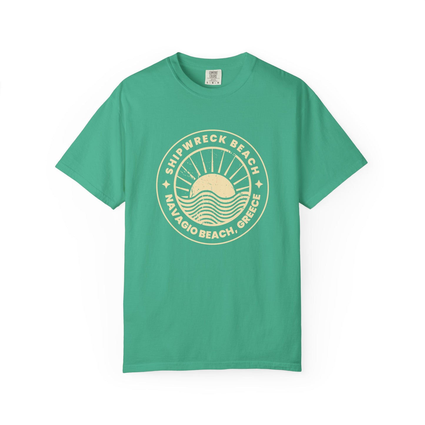 Shipwrecked Garment-Dyed T-Shirt with Retro Beach Design, Casual Beachwear, Gift for Travelers, Summer Vibes, Easygoing Style