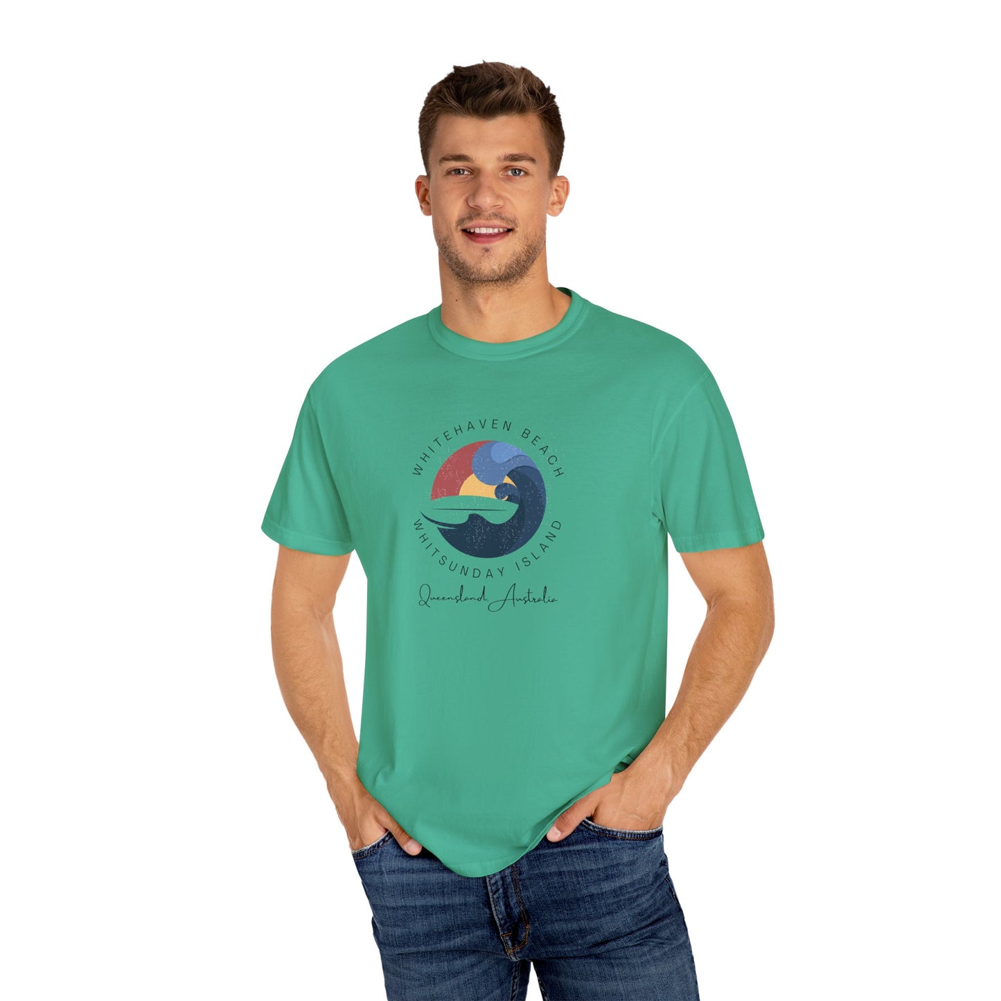 Beach Vibes Garment-Dyed T-shirt, Boho Tee, Unisex Beachwear, Summer Fashion, Gift for Ocean Lovers