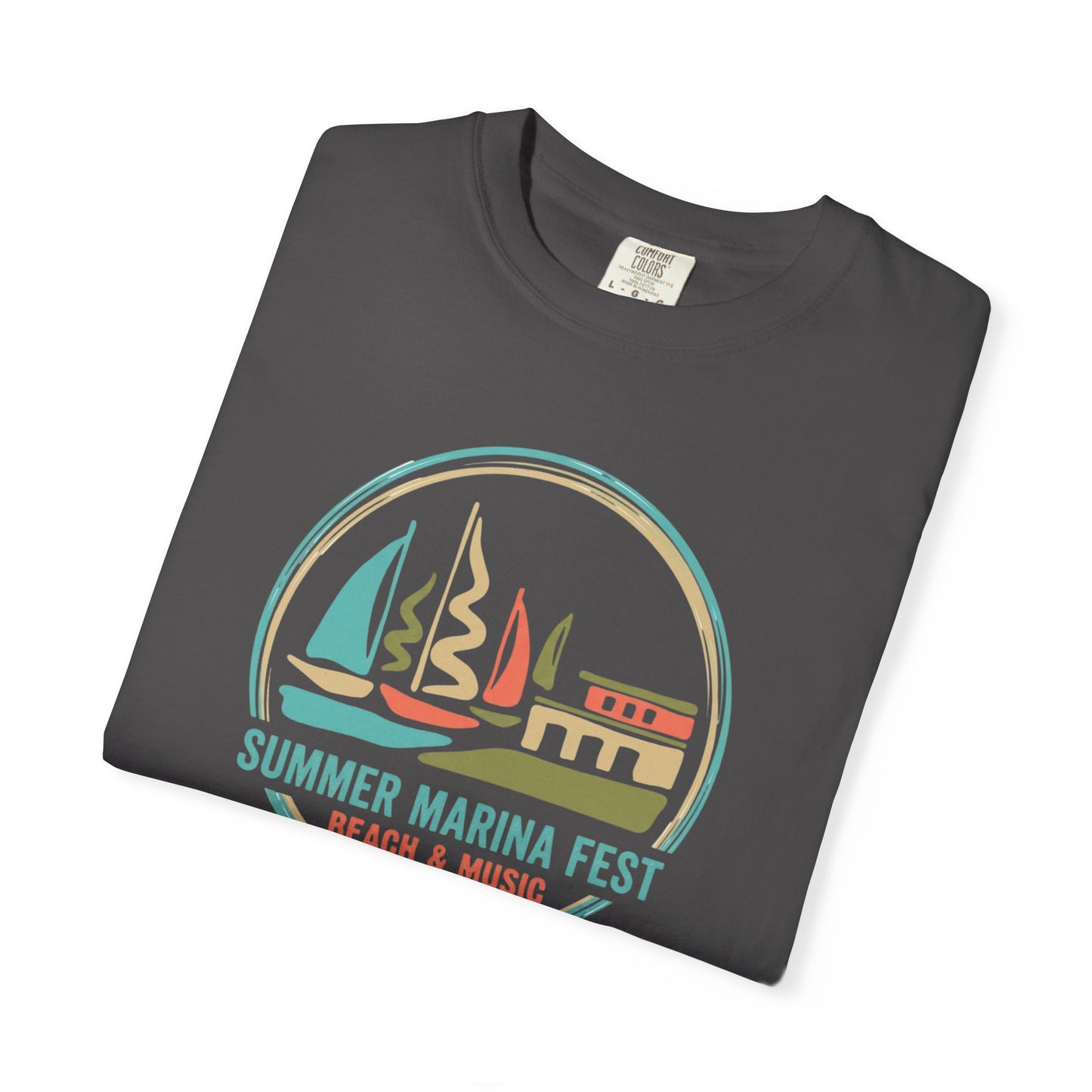 Summer Marina Festival Beach Tee - Summer Marina & Music Graphic T-Shirt