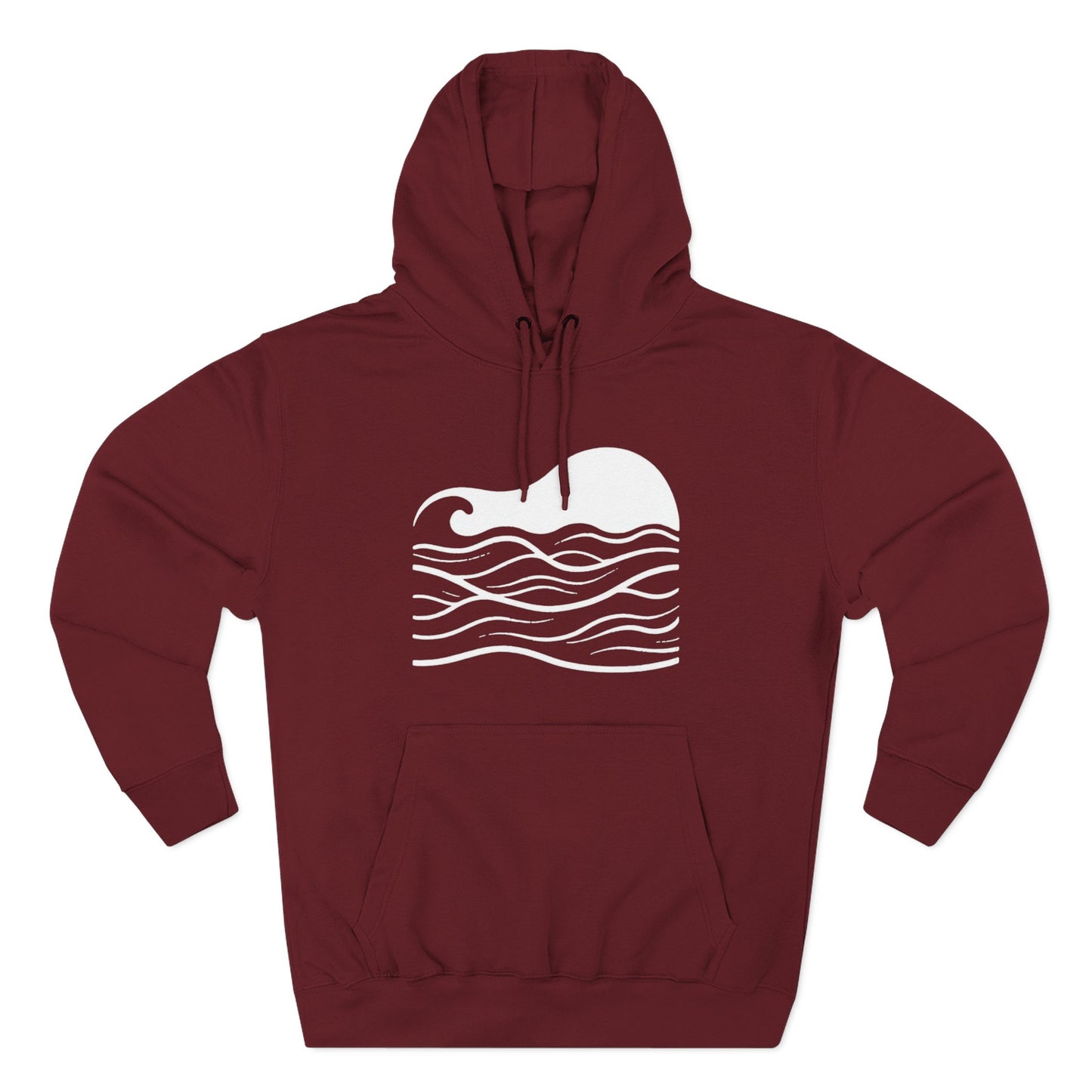 Atlantic Ocean Wave Fleece Hoodie - Cozy Surf-Inspired Sweatshirt, Beach Lover Gift, Winter Apparel, Casual Wear, Perfect for Surfing Trips!
