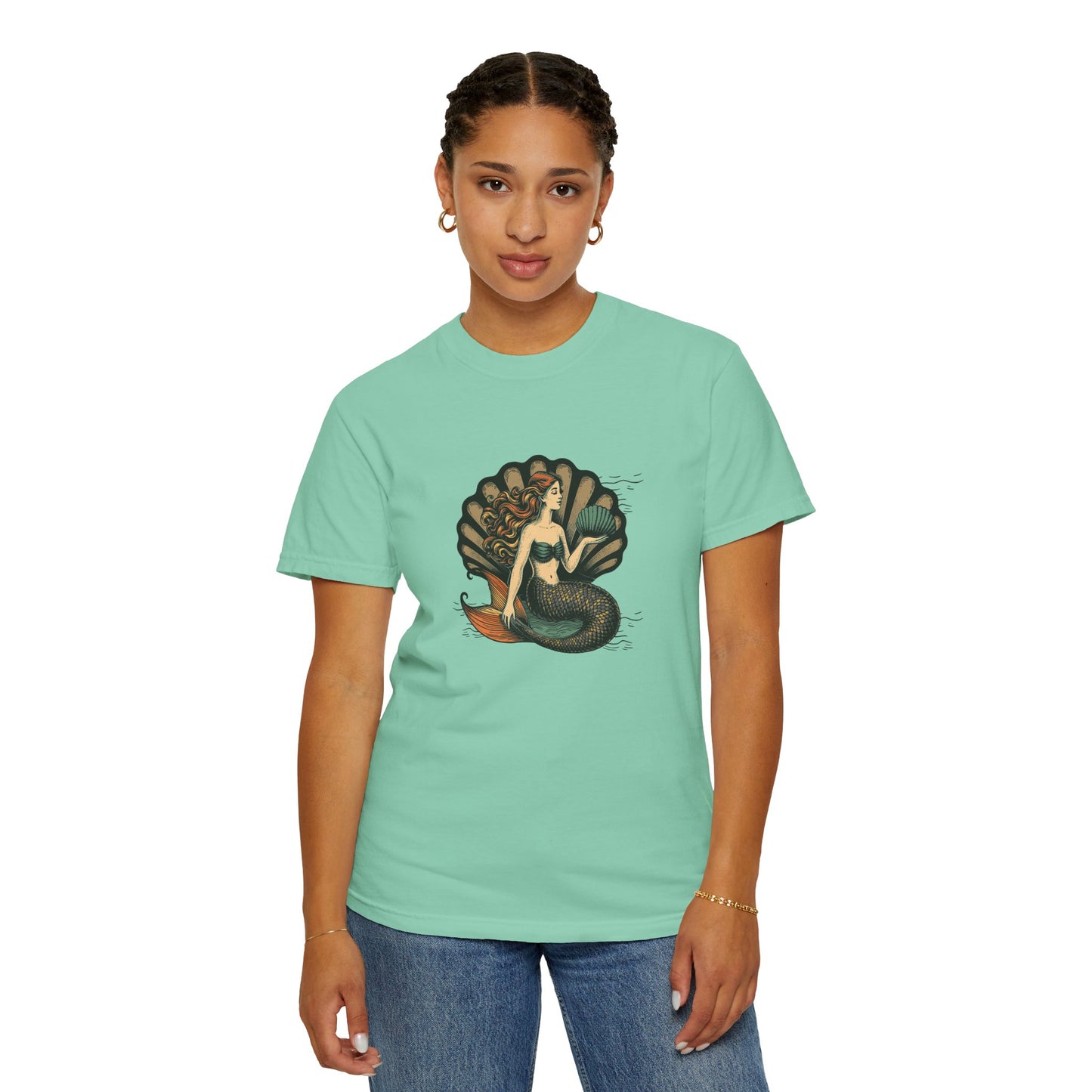 Mermaid T-Shirt, Summer Tee, Gift for Beach Lovers, Vintage Style, Unisex Casual Wear, Ocean Vibe Clothing, Eco-Friendly Fashion