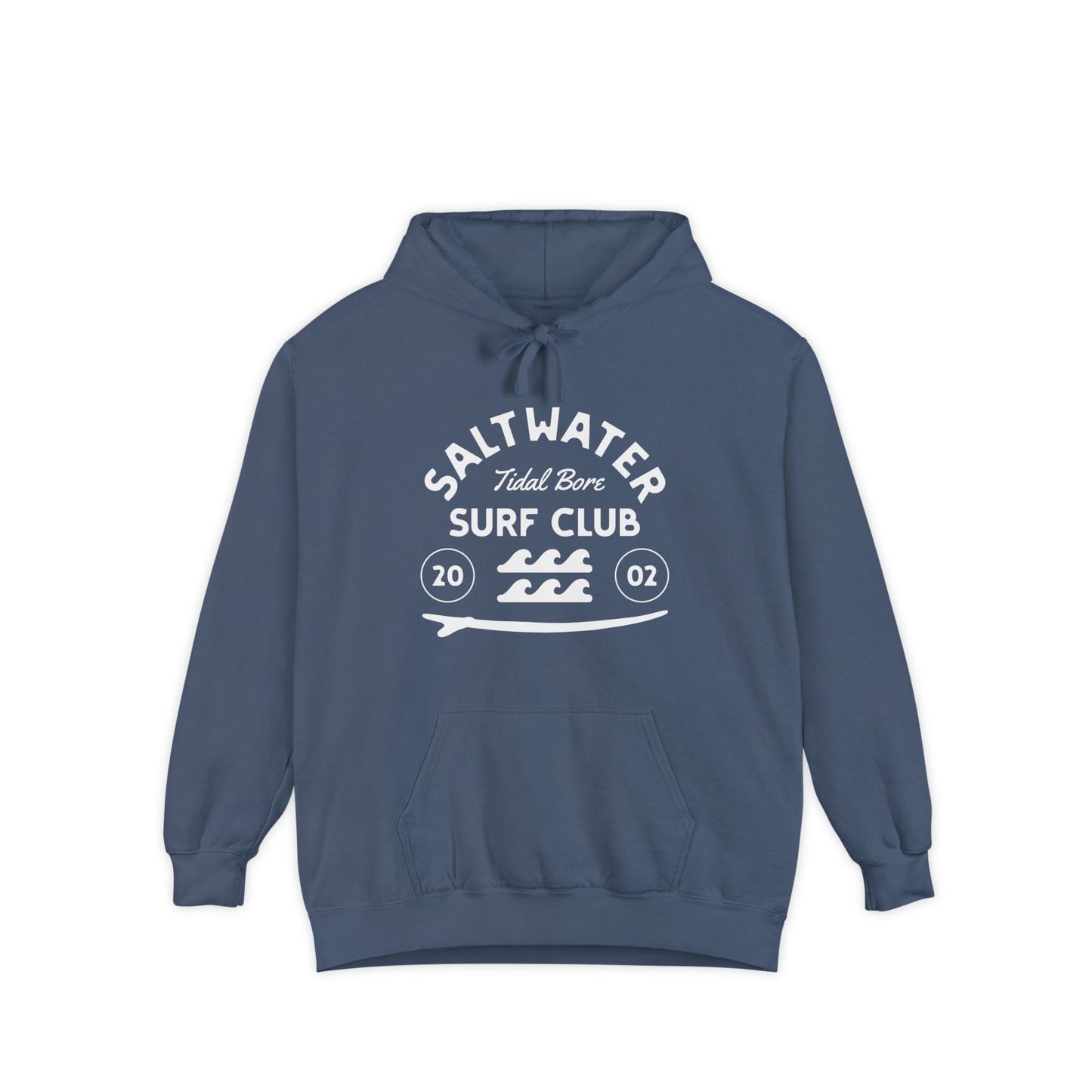 Saltwater Tidal Bore Surf Club Unisex Hoodie, Beachwear, Casual Style, Gift for Surfers, Coastal Living, Summer Vibes, Comfortable Layering