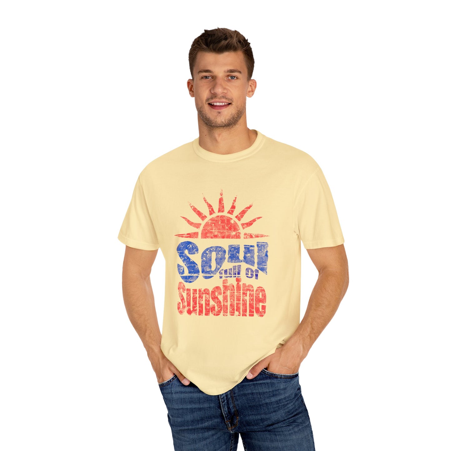Soul of Sunshine Unisex Garment-Dyed T-shirt | Inspirational Tee, Summer Vibes, Casual Wear, Gift for Her/Him