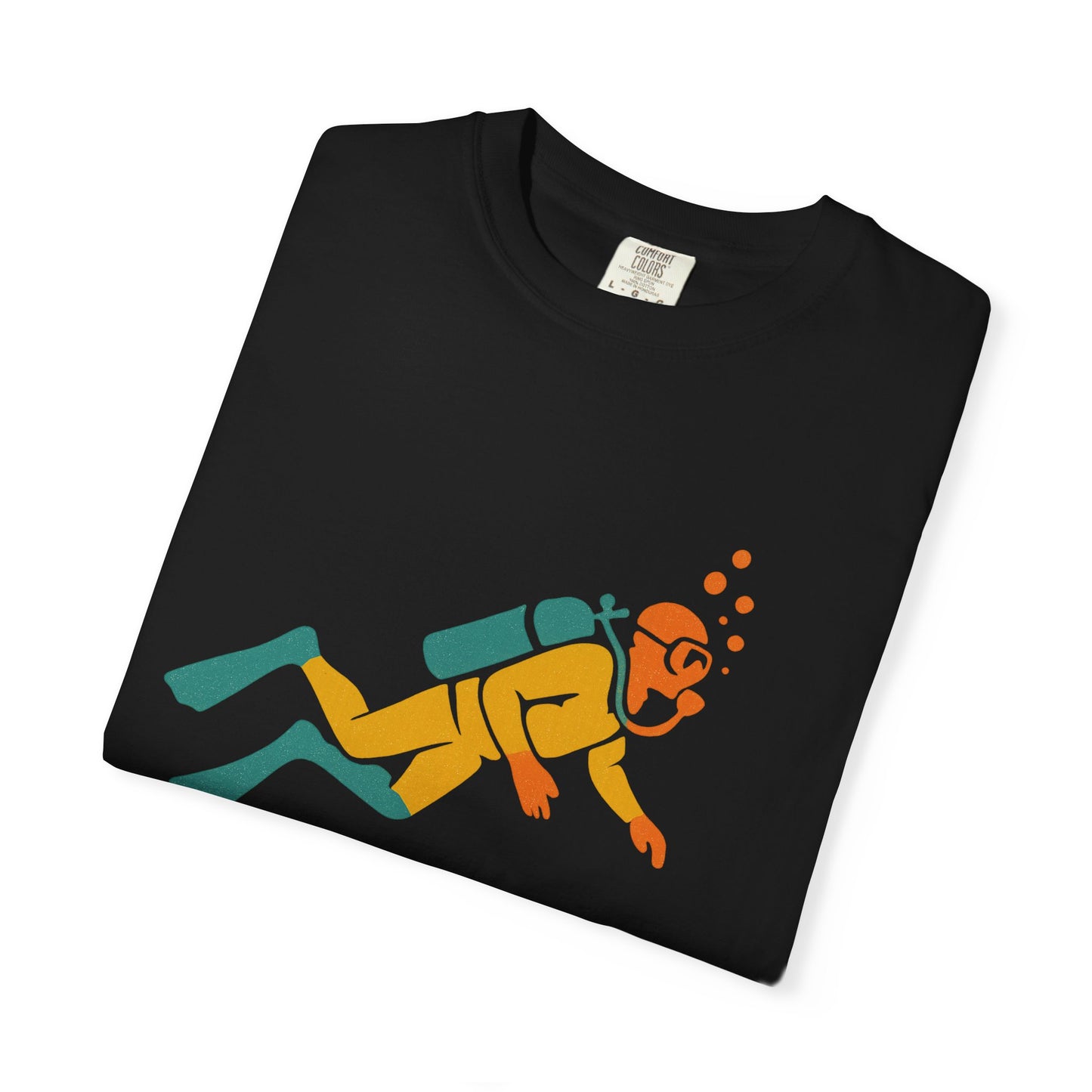 Diver Garment-Dyed T-Shirt | Vintage Ocean Vibes, Cool Gift for Scuba Lovers, Casual Beachwear, Adventure Apparel, Unique Graphic Tee