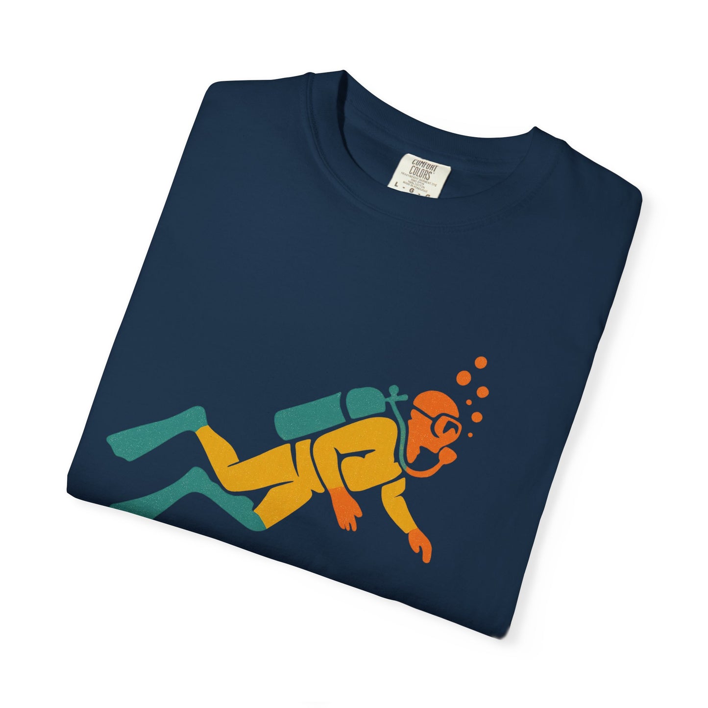 Diver Garment-Dyed T-Shirt | Vintage Ocean Vibes, Cool Gift for Scuba Lovers, Casual Beachwear, Adventure Apparel, Unique Graphic Tee