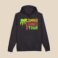 Summer Sadness Tour hoodie — neon palm and flamingo graphic pullover by Five Tides Apparel, view 2 of 10