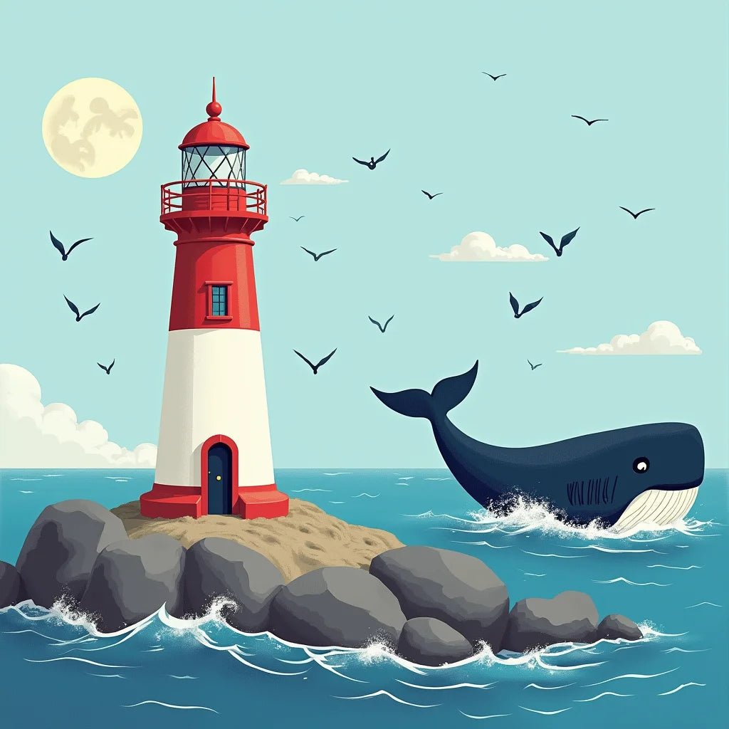 Lighthouse And Whale Shirts - Lighthouse and Whale Shirts Nautical Style for Ocean Lovers