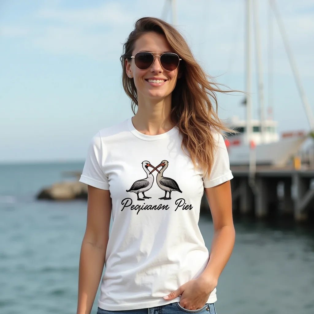 Pelican Pier Graphic T-Shirt - Pelican Pier Graphic Tee Ocean Inspired Style Guide