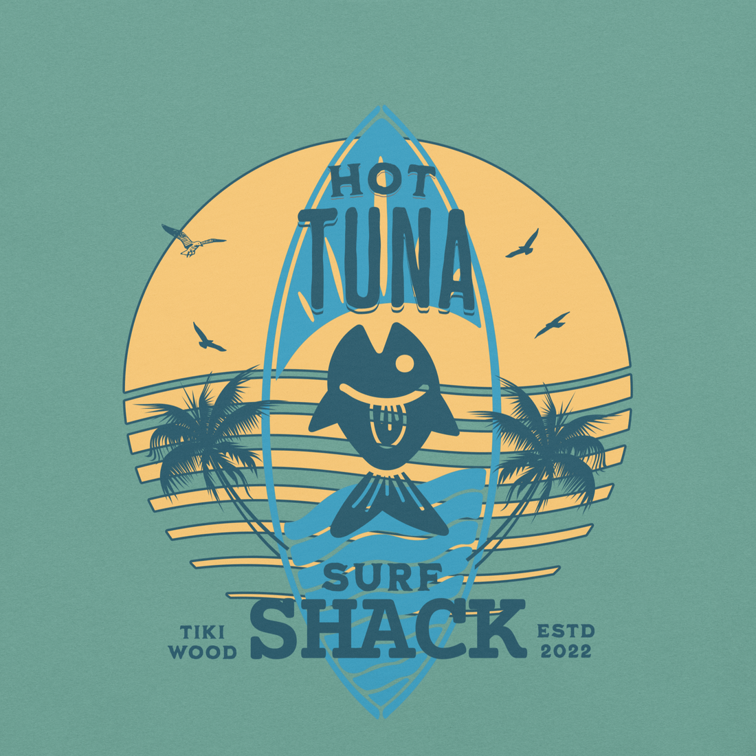 Hot Tuna Graphic for Green T-shirt