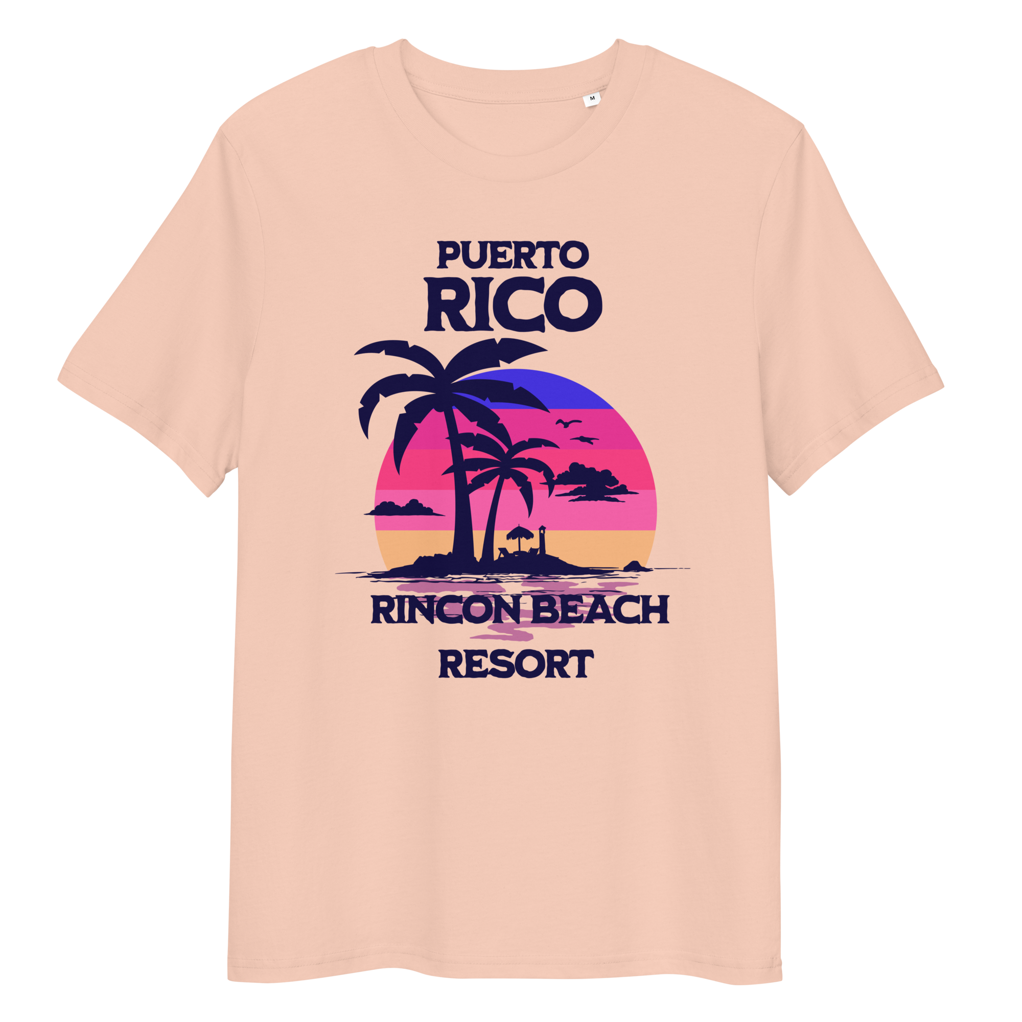 Organic cotton t-shirt with puerto rico beach graphic