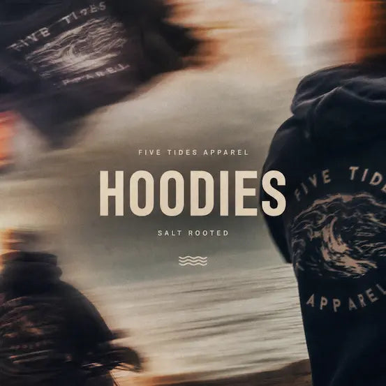 male and female wearing blue hoodies with salt rooted wording on the front