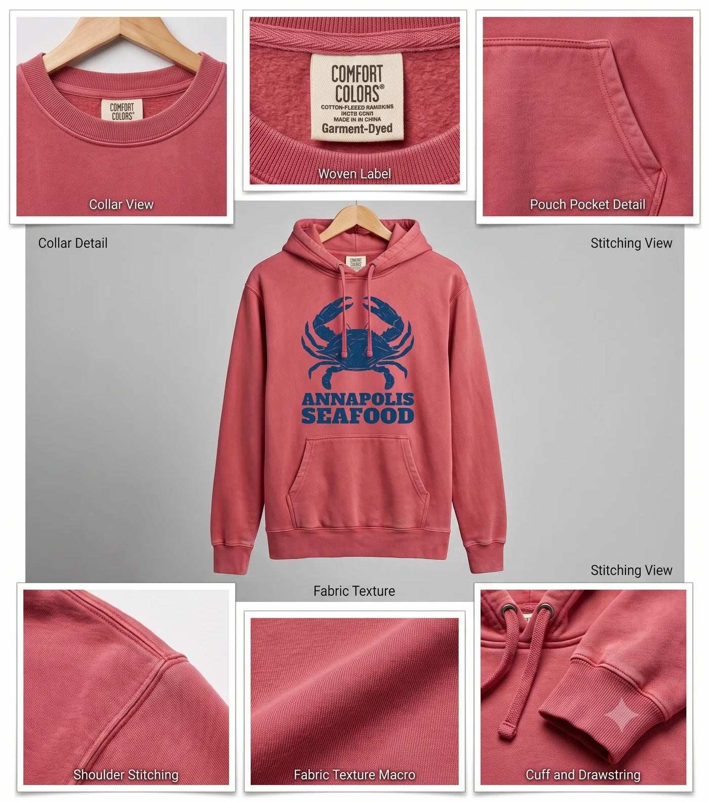 Graphite color comfort colors hoodie