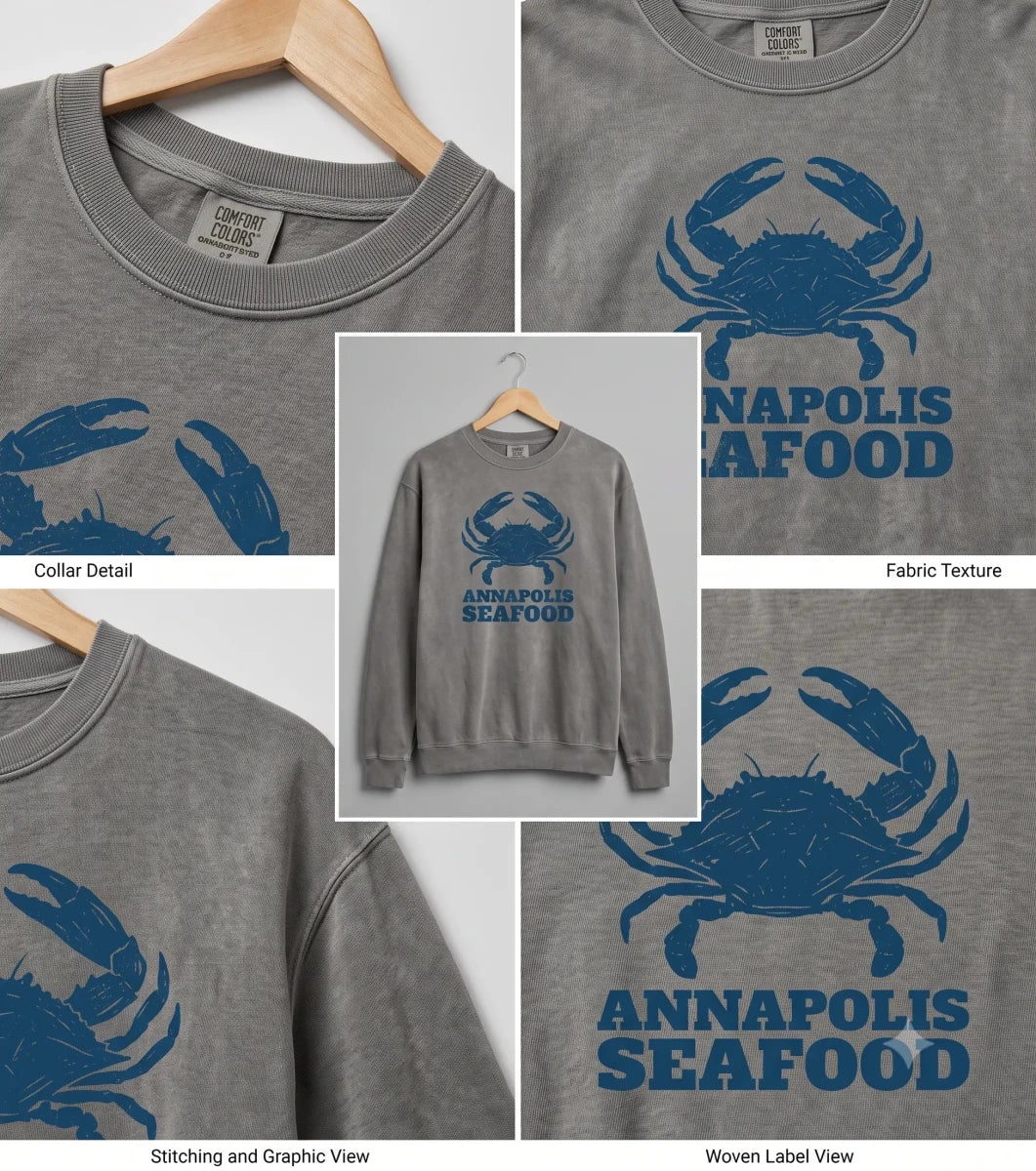 Comfort colors garment-dyed gray cotton sweatshirt 