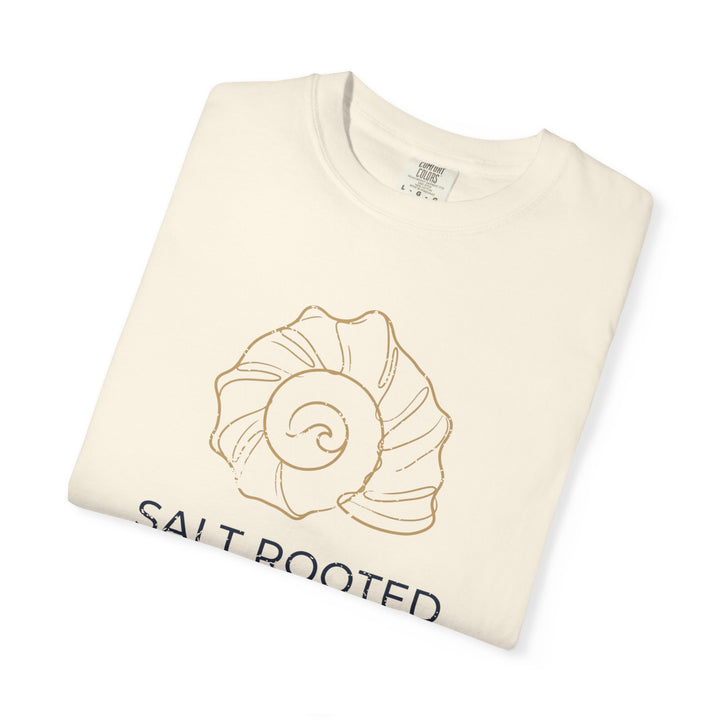 Salt Rooted Shell Tee | Garment-Dyed Coastal Minimalist Graphic