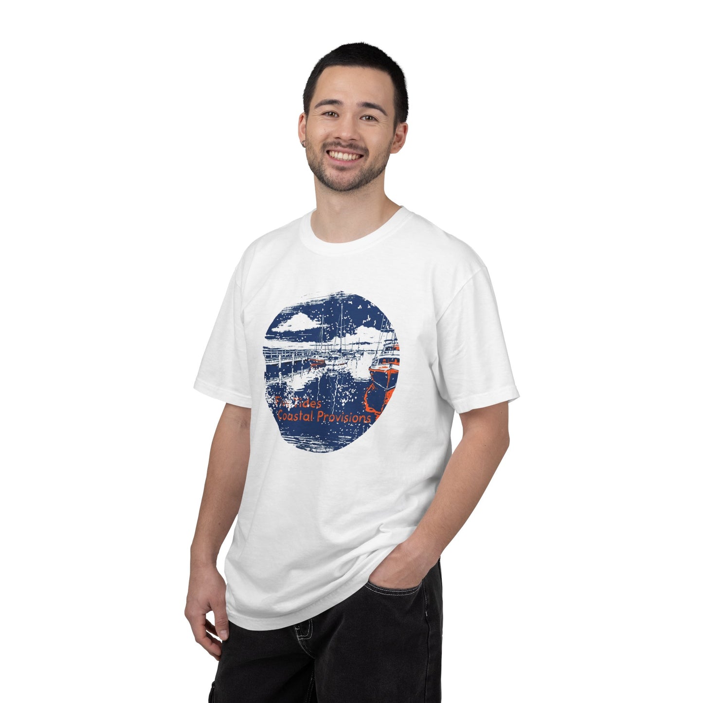 Portsmouth New Hampshire Harbor T‑Shirt - Distressed Ocean Circle Graphic Tee