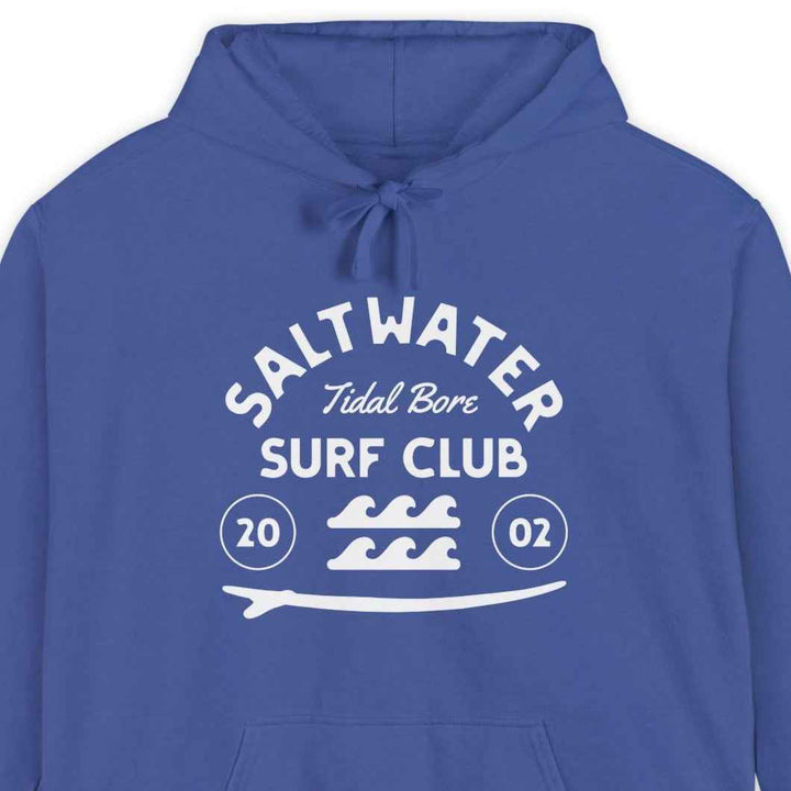 Saltwater Tidal Bore Surf Club, Garment-Dyed Unisex Hoodie