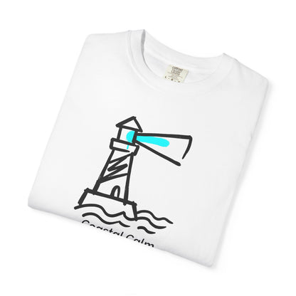 Coastal Calm Lighthouse Graphic T-Shirt, Summer Beach Style Unisex Cotton Tee