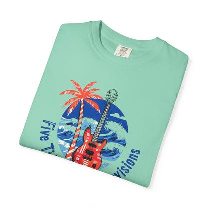 Coastal Guitar Custom Graphic T-Shirt - Five Tides Coastal Provisions Beach Surf Tee
