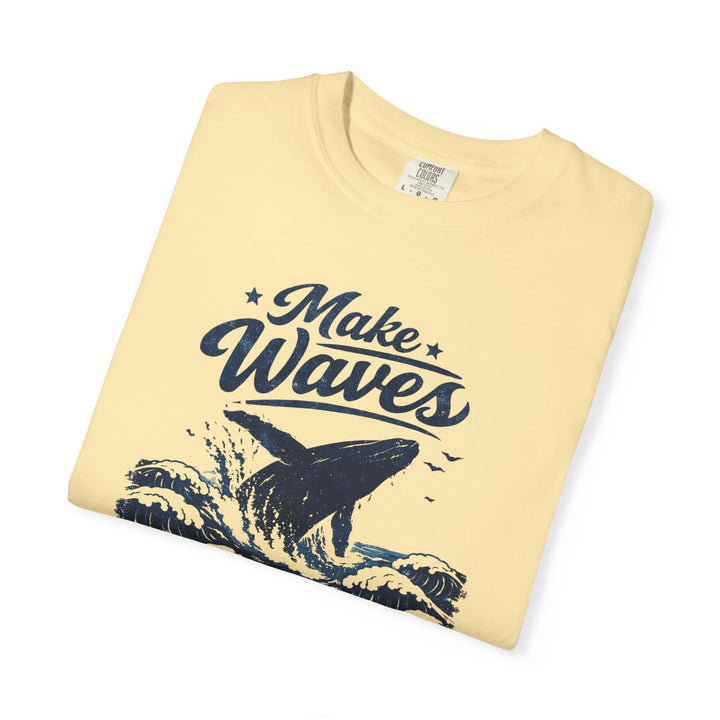Make Waves Whale Tee | Garment-Dyed Vintage Sun-Faded Graphic